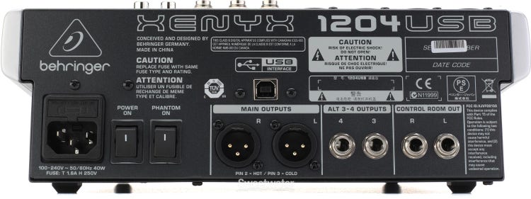 Behringer Xenyx 1204USB Mixer with USB
