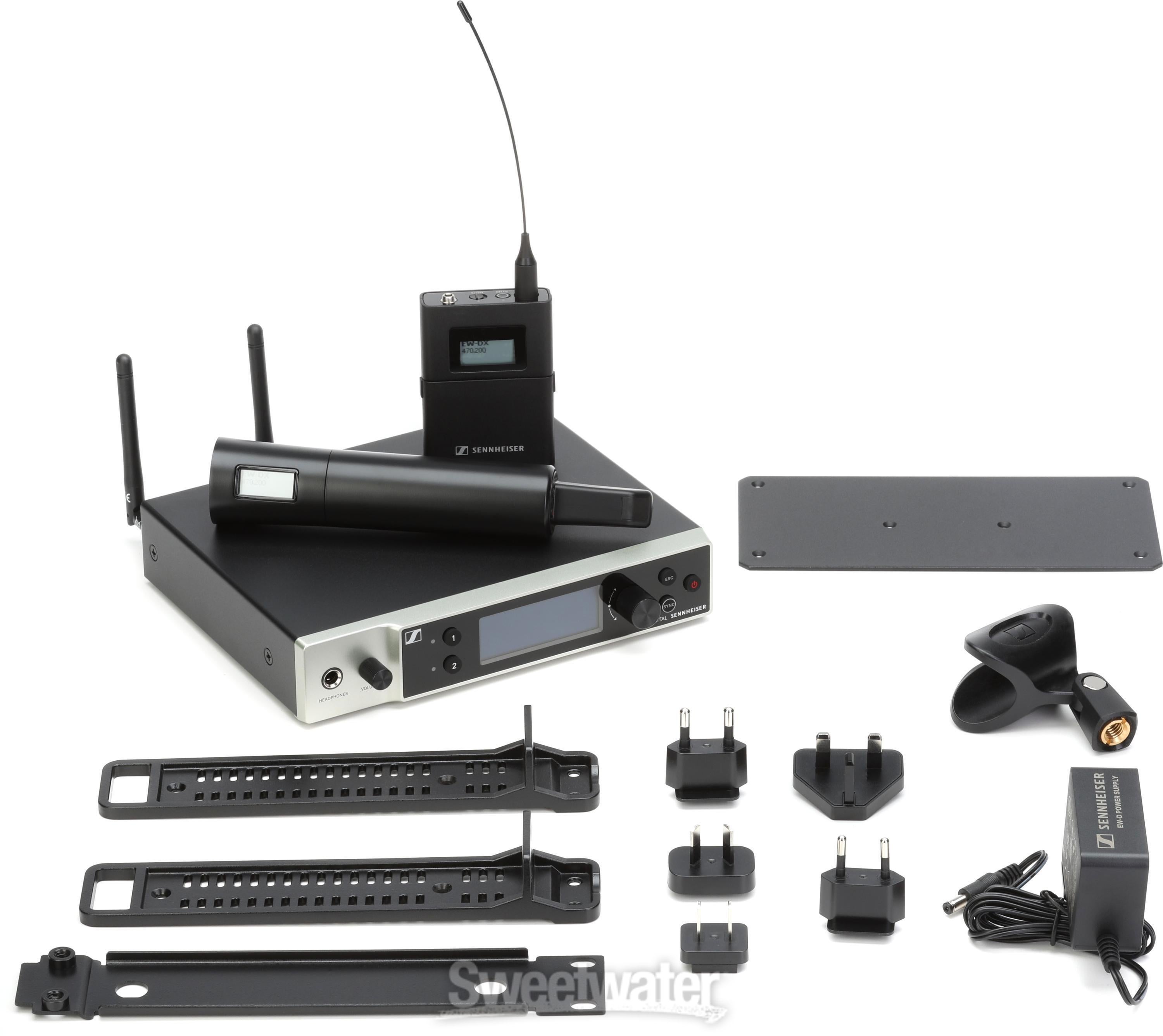 Sennheiser EW-DX SK/SKM-S Base Set Combo Wireless Handheld and Bodypack  Transmitter System - Q1-9 Band (470.2-550MHz)