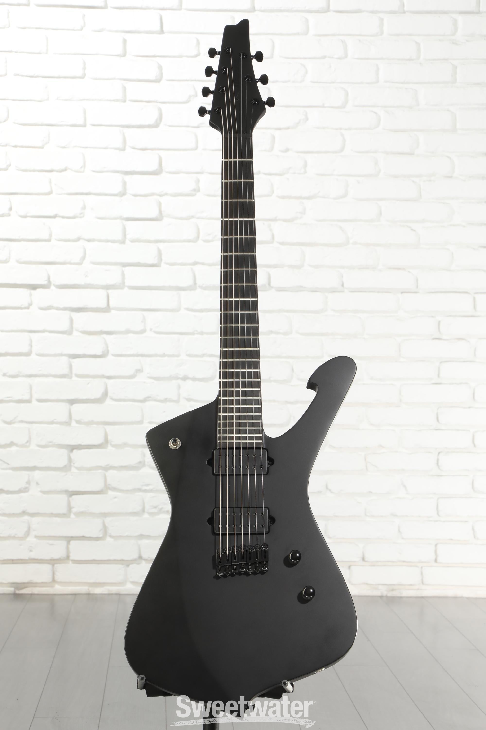Ibanez Iron Label Iceman 7-string - Black Flat | Sweetwater
