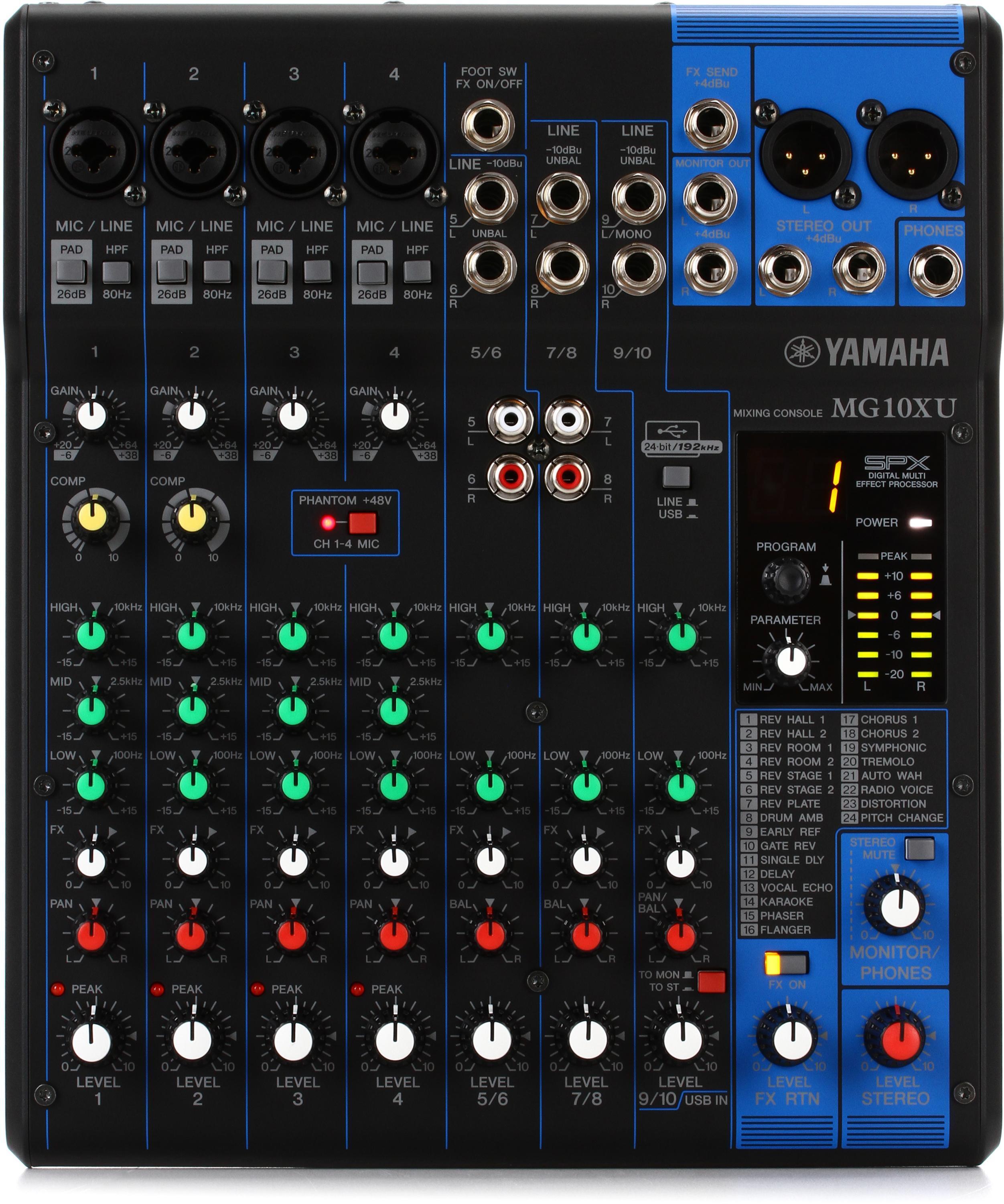 Bundled Item: Yamaha MG10XU 10-channel Mixer with USB and FX