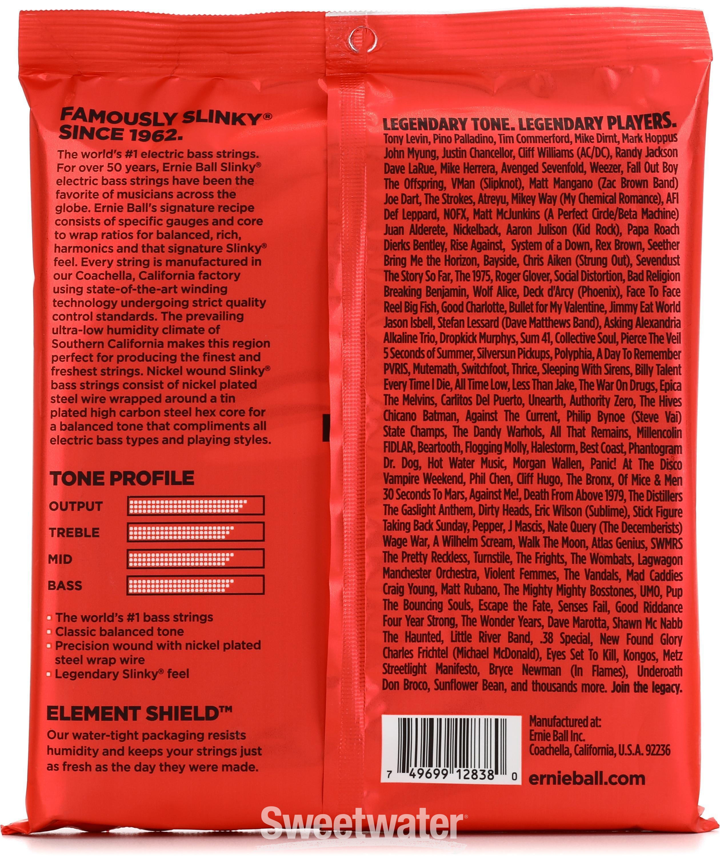 sting64 Ernie Ball 2837 Slinky Nickel Wound Electric Bass Guitar