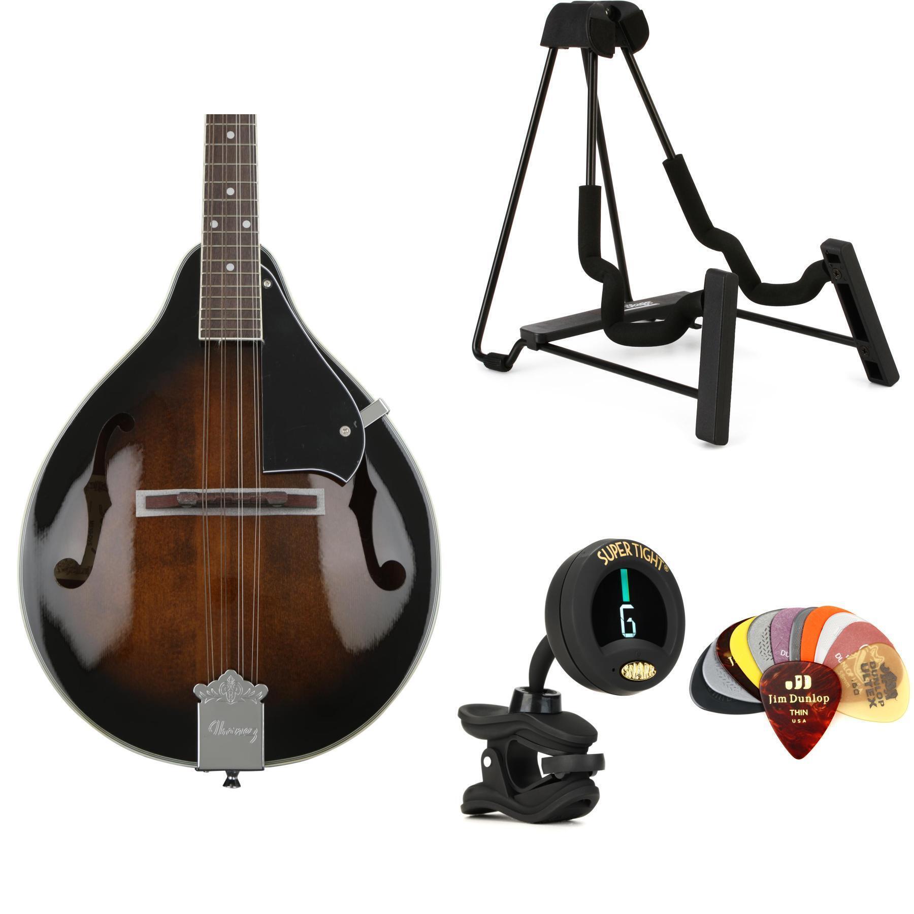 Ibanez M510 Mandolin Essentials Bundle Dark Violin Sunburst High