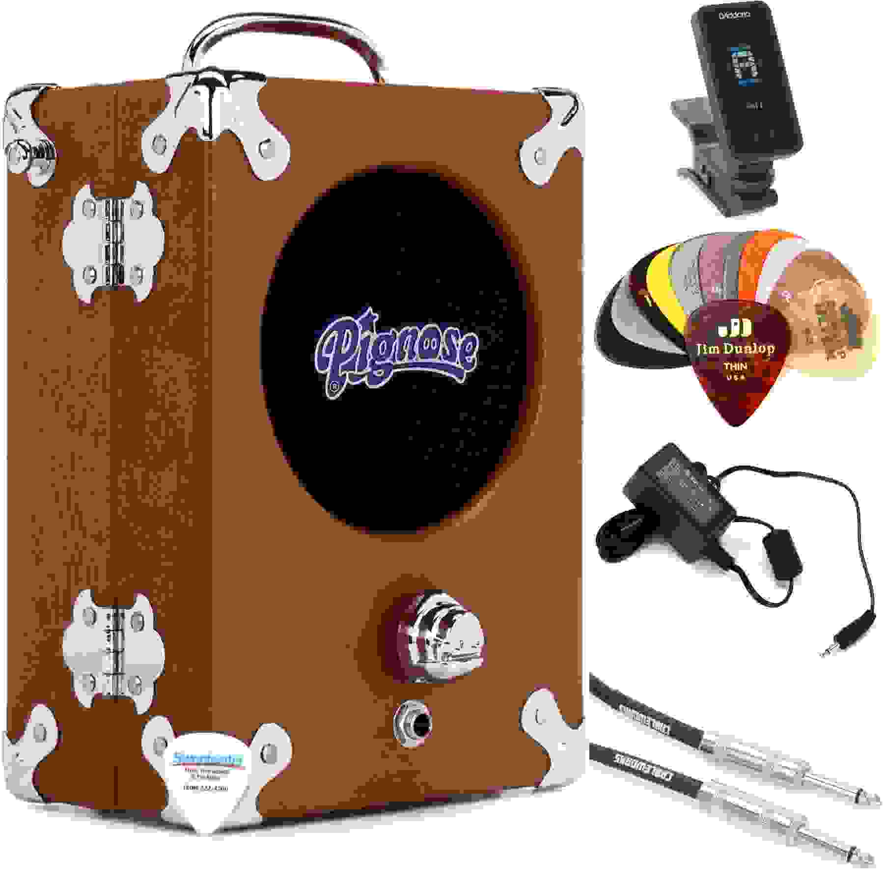 Pignose Amps Pignose 5-watt 1x5' Combo Amp Essentials Bundle - Brown