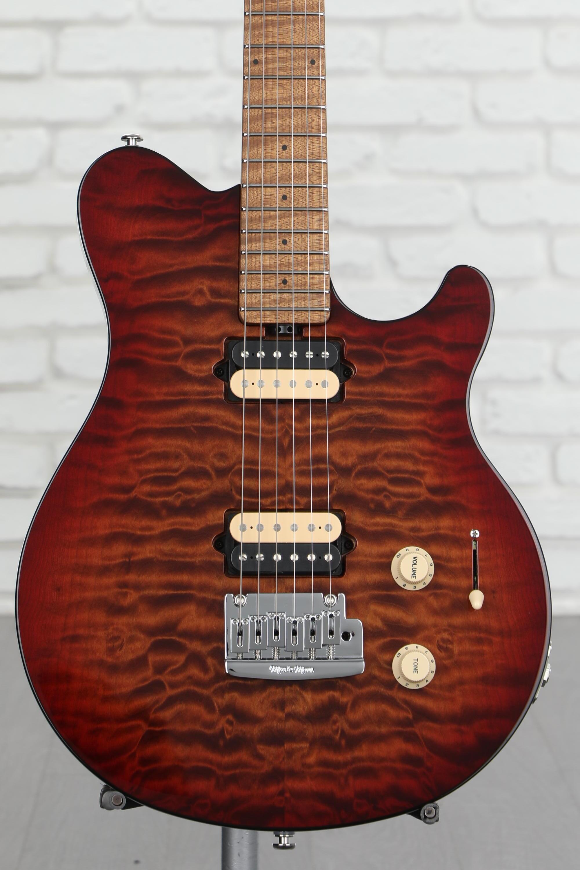 Ernie Ball Music Man Axis Super Sport Electric Guitar - Roasted Amber Quilt  with Roasted Figured Maple Fingerboard | Sweetwater