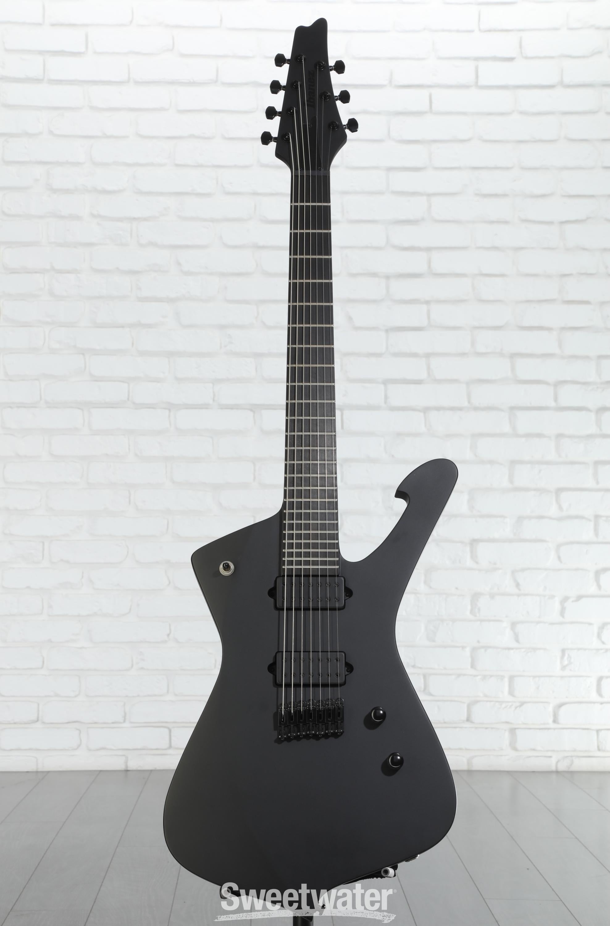 Ibanez Iron Label Iceman 7-string - Black Flat | Sweetwater