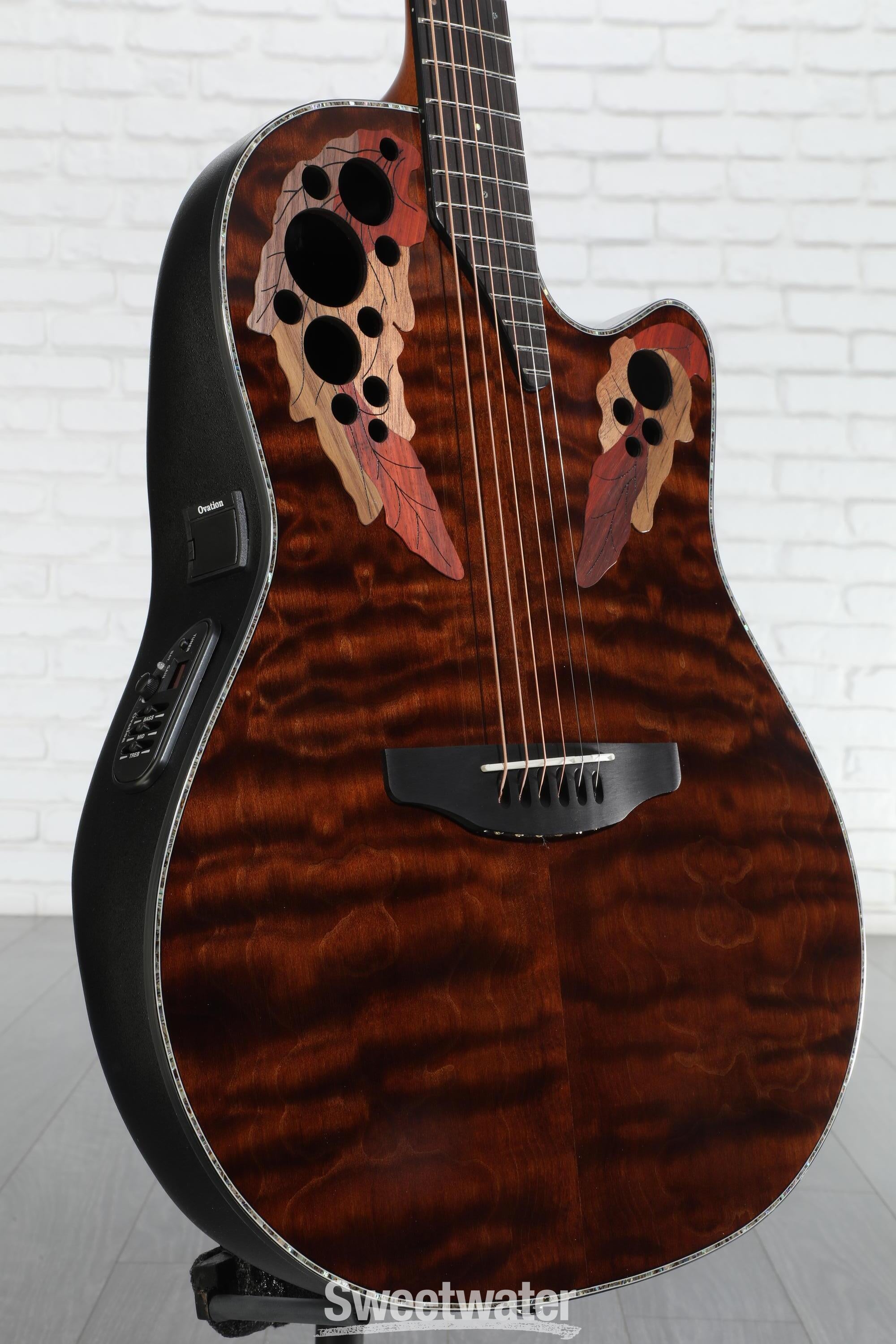 Ovation Celebrity CE44P‑SM‑G Amazon.com: Ovation Celebrity Elite Plus Quilted Maple Top