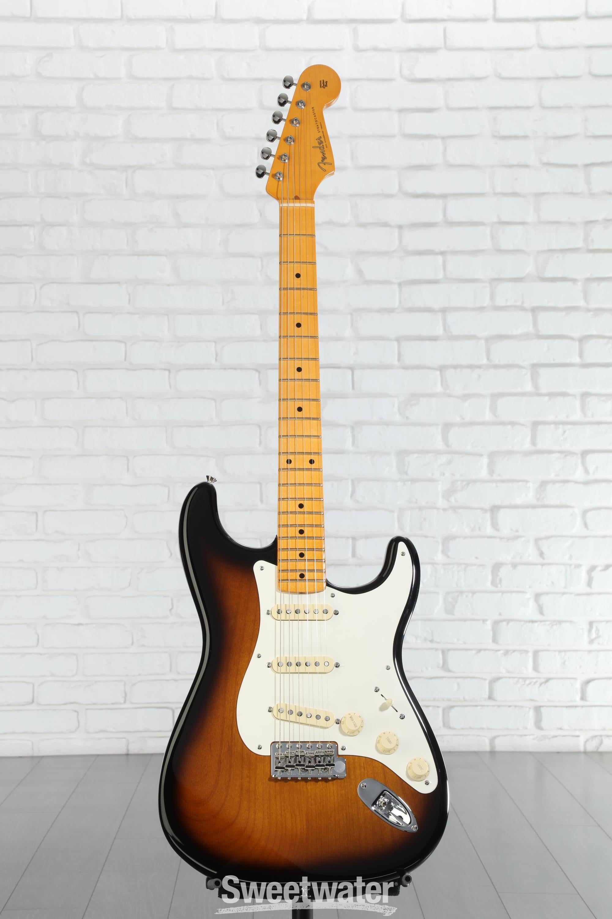 ギター Fender USA Erick Johnson Stratocaster Fender Eric Johnson Stratocaster - 2-Color Sunburst with Maple