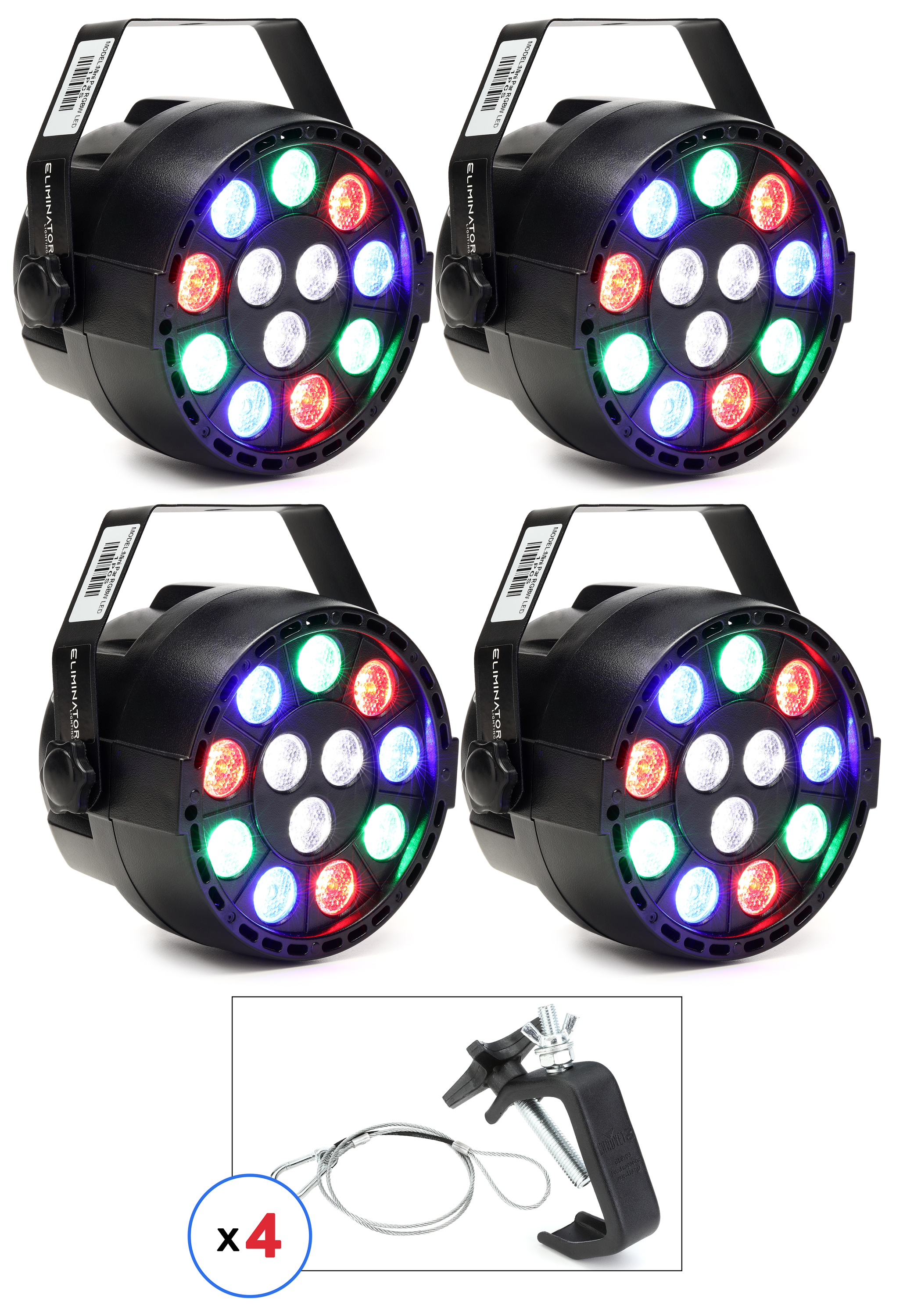 Eliminator Mini Par RGBW LED Fixture with C-Clamp and Safety Cable