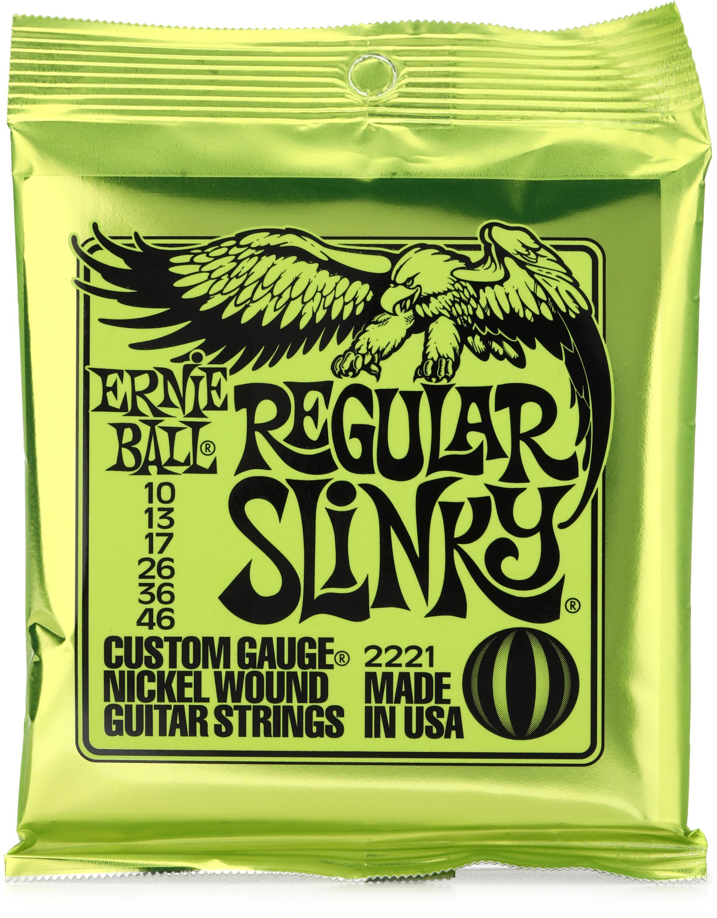 Bundled Item: Ernie Ball 2221 Regular Slinky Nickel Wound Electric Guitar Strings - .010-.046
