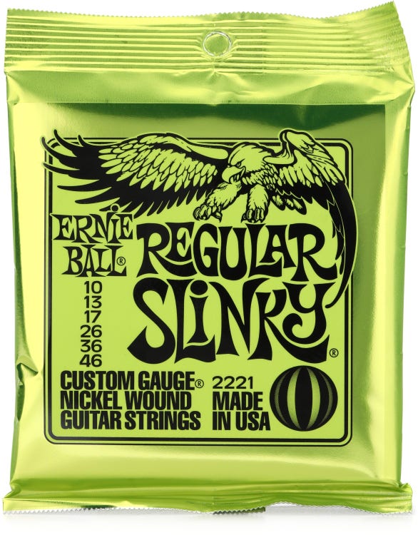 12 Sets of Ernie Ball 2221 Nickel Regular Slinky Electric Strings (10-46)  w/Fre