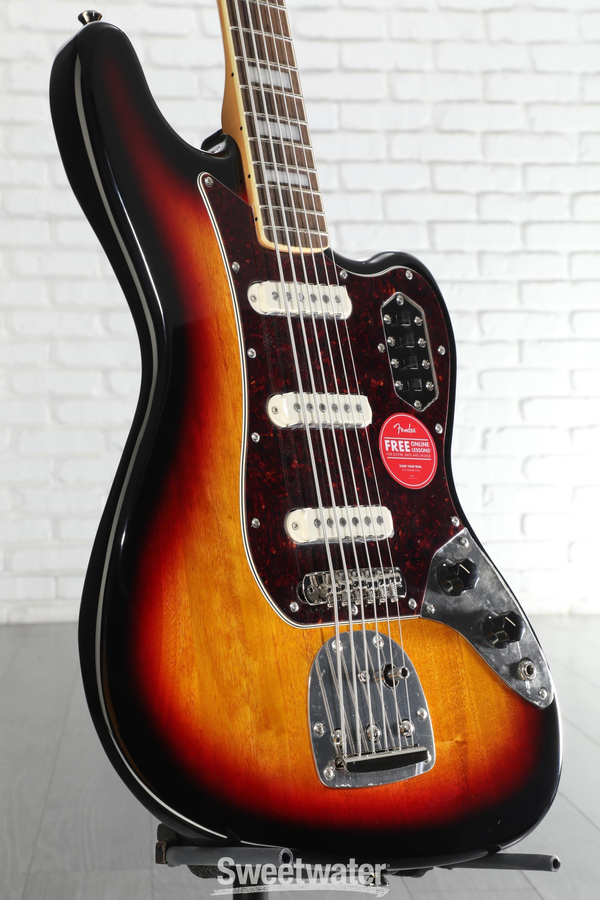 Squier Classic Vibe Bass VI Guitar - 3-tone Sunburst | Sweetwater