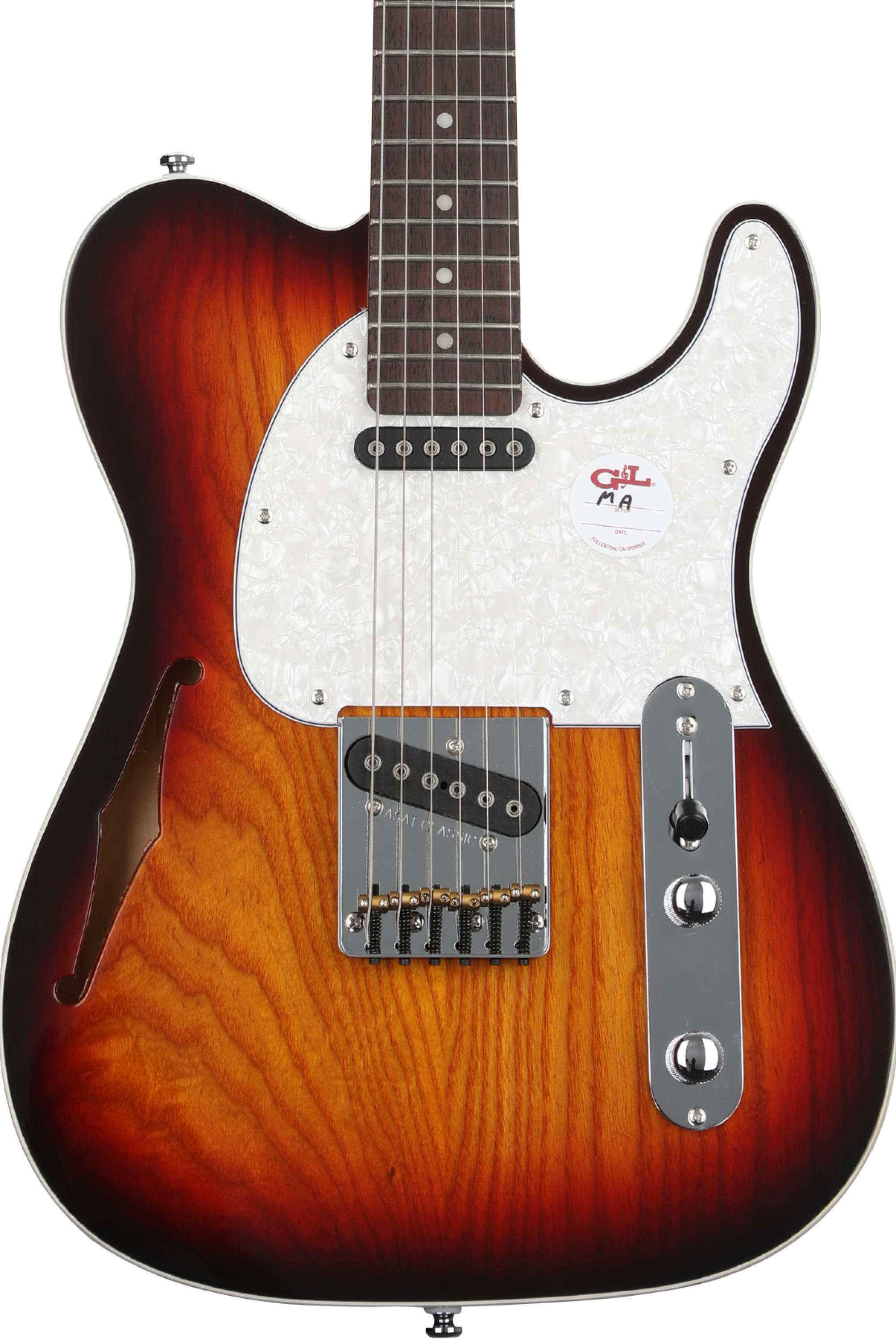 G&L Tribute ASAT Classic Semi-hollow Electric Guitar - Antique Sunburst,  Sweetwater Exclusive