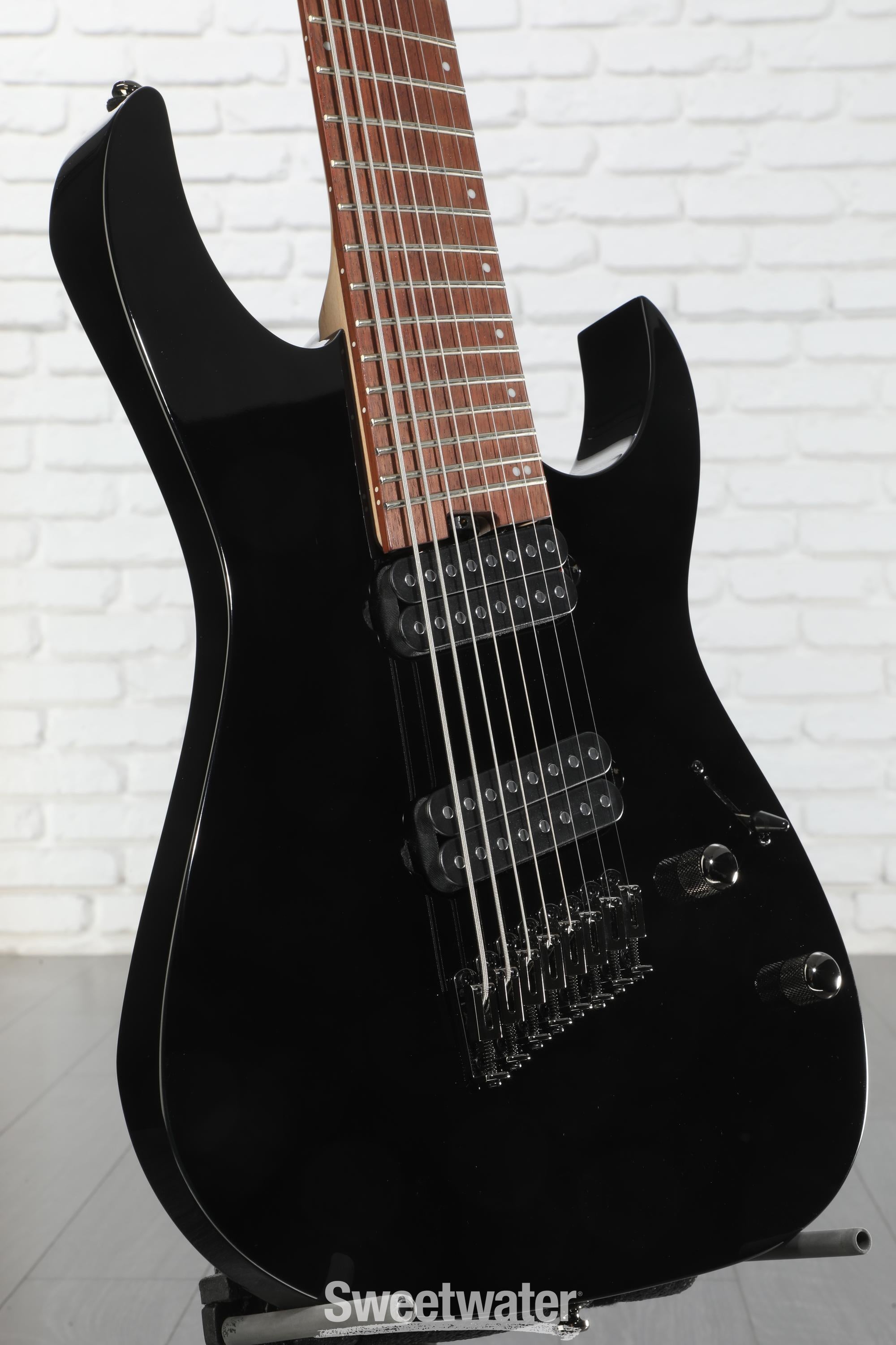 Ibanez RGMS8-BK ケース、ストラップ付き 8弦ギター Ibanez RGMS8 Black 8-String Electric Guitar | Full Compass Systems