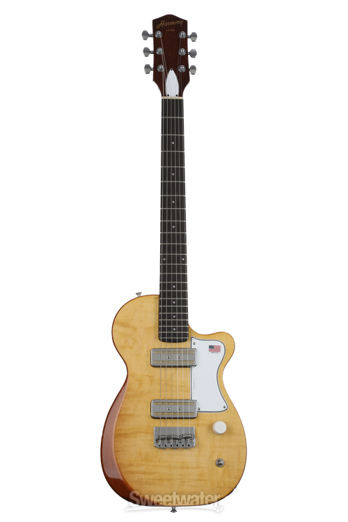 Harmony Juno Flame Maple Electric Guitar - Vintage Natural