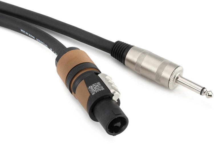 Professional 2 Pack 50 Feet 1/4 To 1/4 Speaker Cables + 2 Pack 50 Feet Speakon To 1/4 Speaker Cables