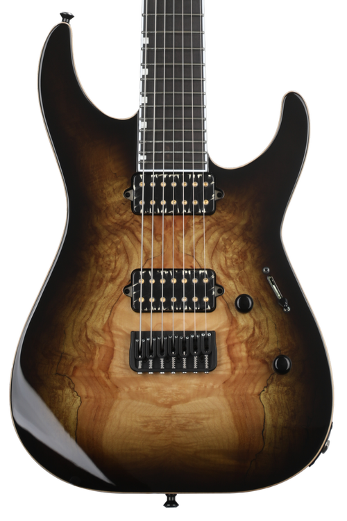 ESP E-II M-II-7 NT 7-String Electric Guitar - Dark Brown Natural Burst