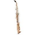 Photo of Rampone & Cazzani Solid Bronze Half-curved Professional Soprano Saxophone - Natural with Vintage Silver Plate Keys