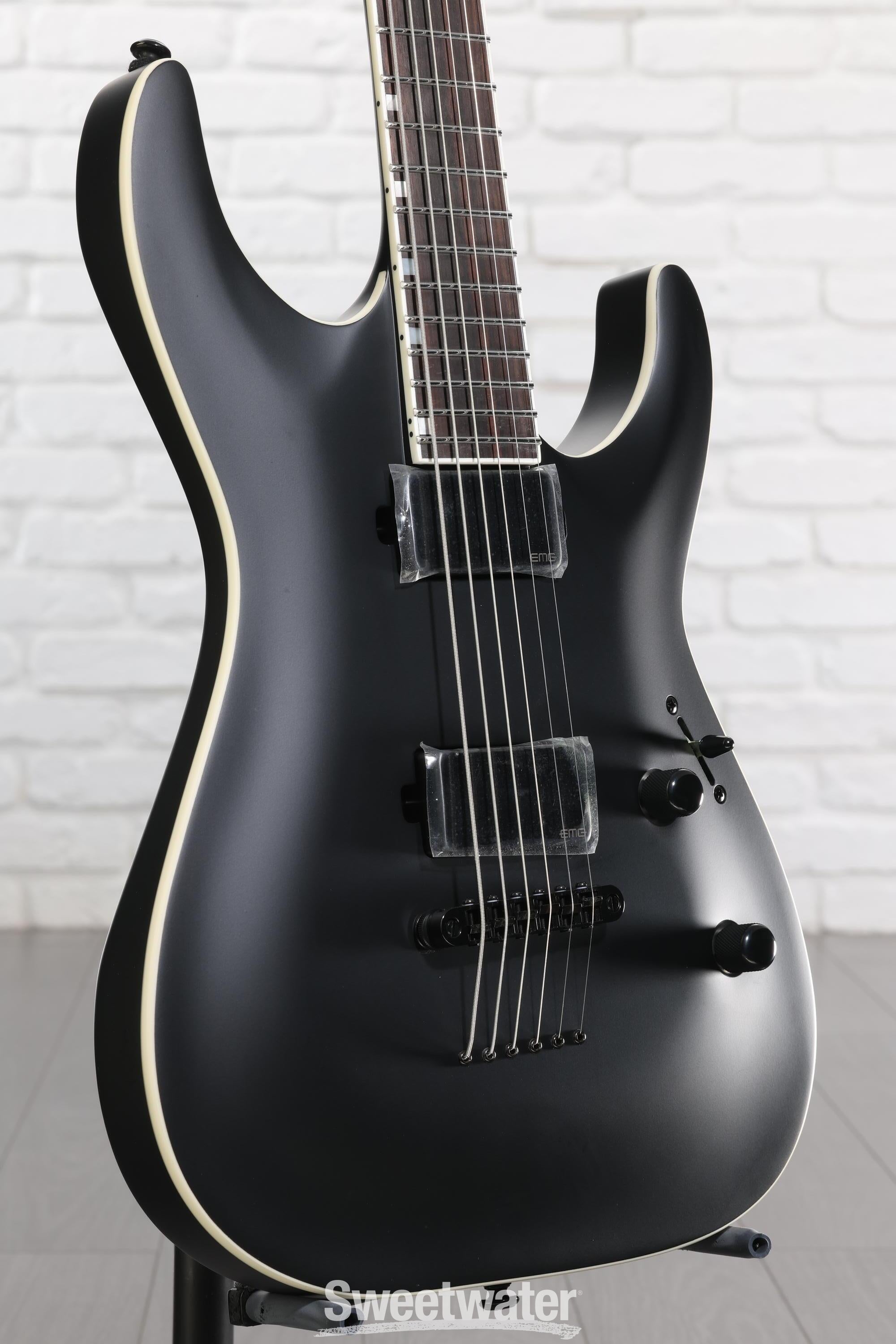 Photo of ESP LTD MH-1000 Baritone Electric Guitar - Black Satin