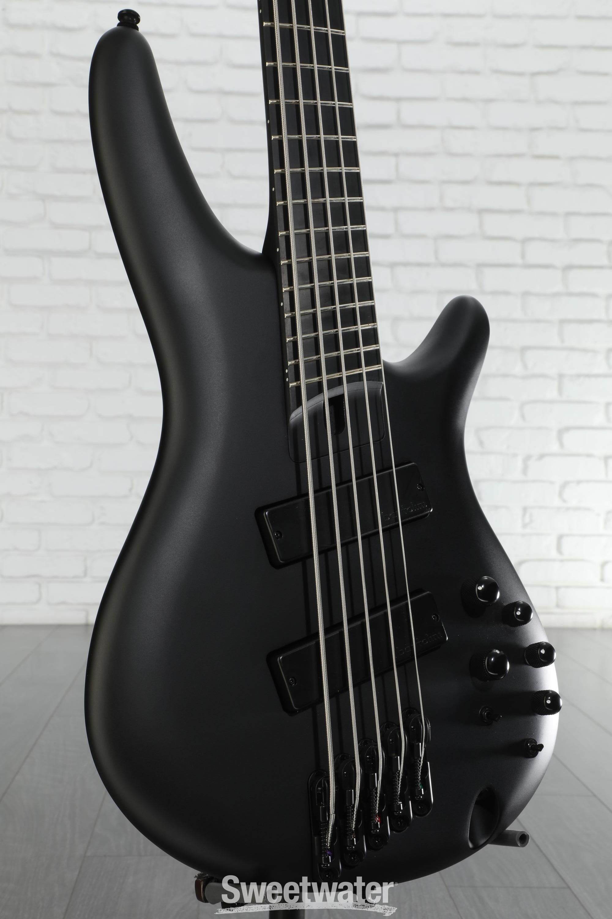 【極美品】Ibanez SRMS625EX エレキベース 5弦ベース Ibanez Iron Label SRMS625EX - Black Flat | Sweetwater