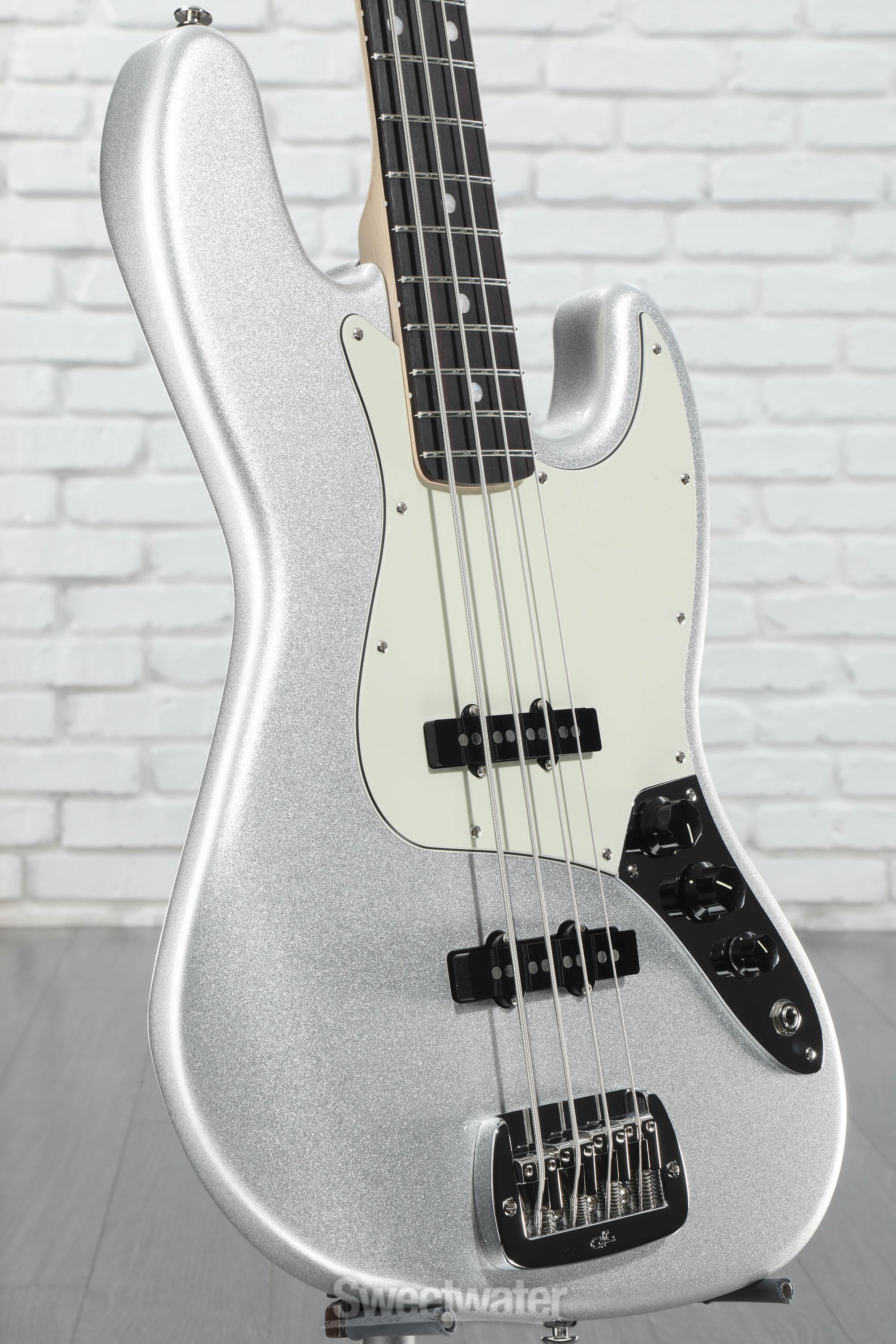 G&L Fullerton Deluxe JB Bass Guitar - Silver Metallic | Sweetwater