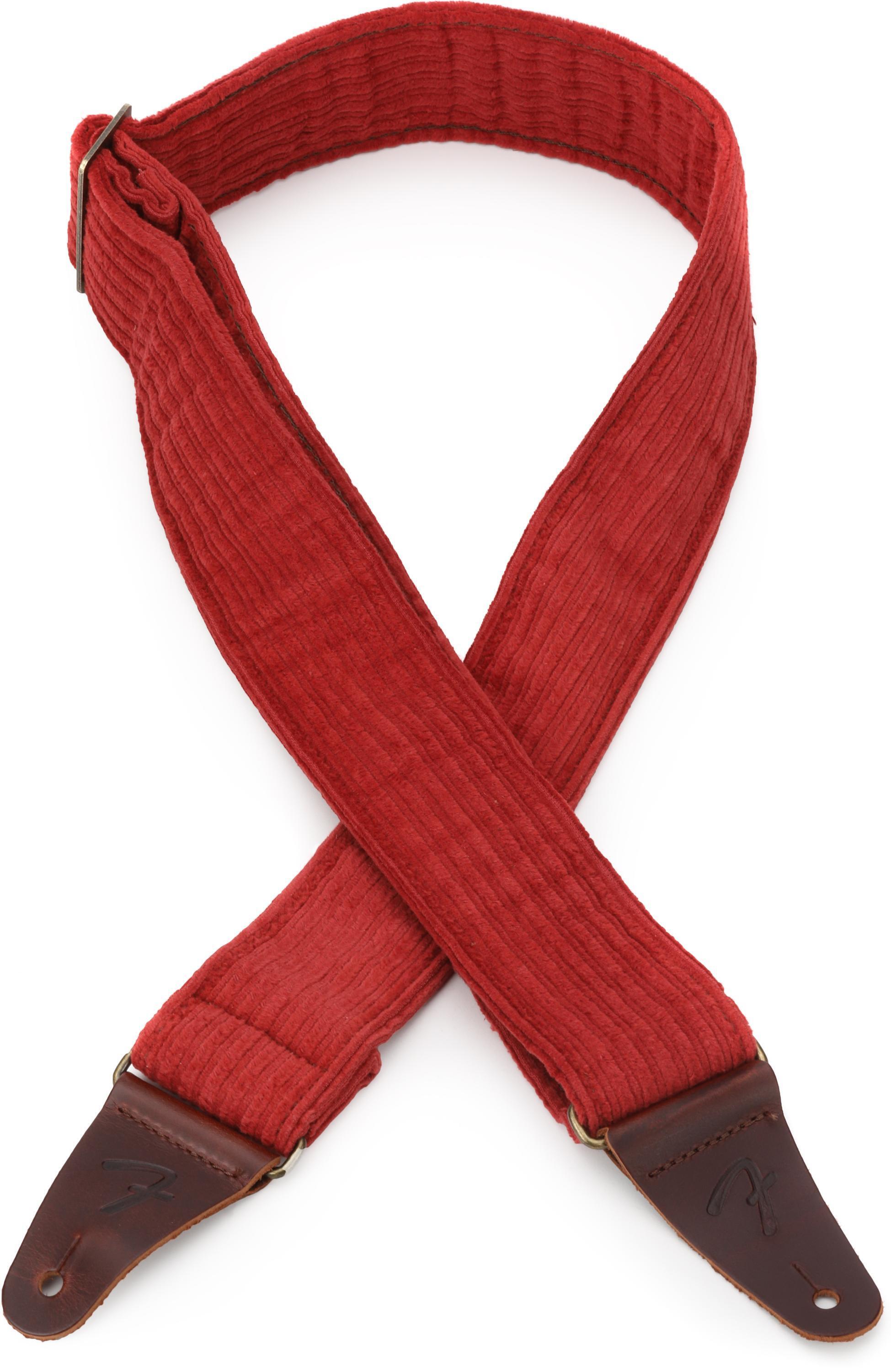 Photo of Fender Corduroy Guitar Strap - Antique Cherry