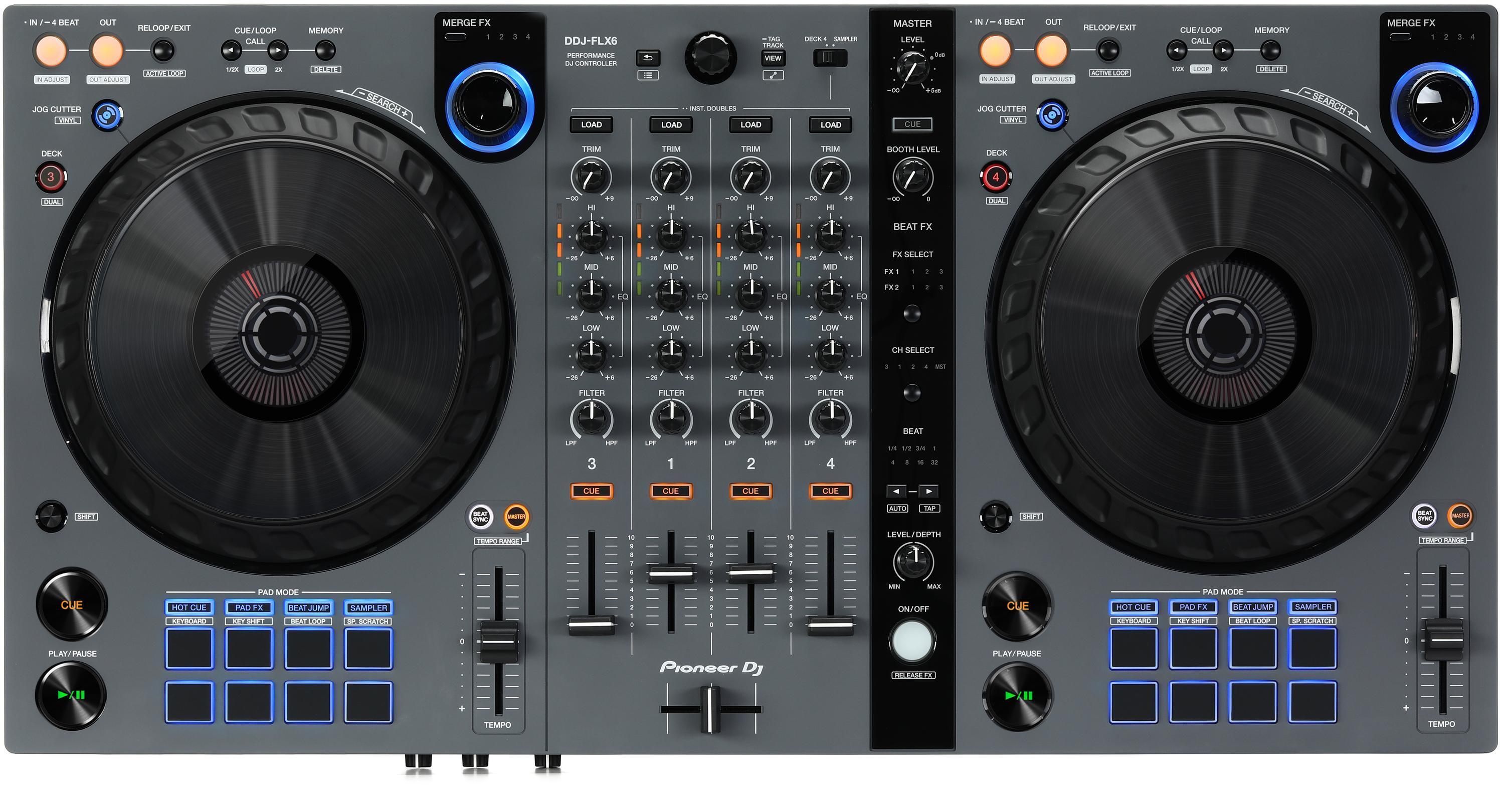 Controleur DJ Pioneer Dj DDJ-FLX6-GT 4 voies Graphite, Platine vinyle DJ,  Top Prix