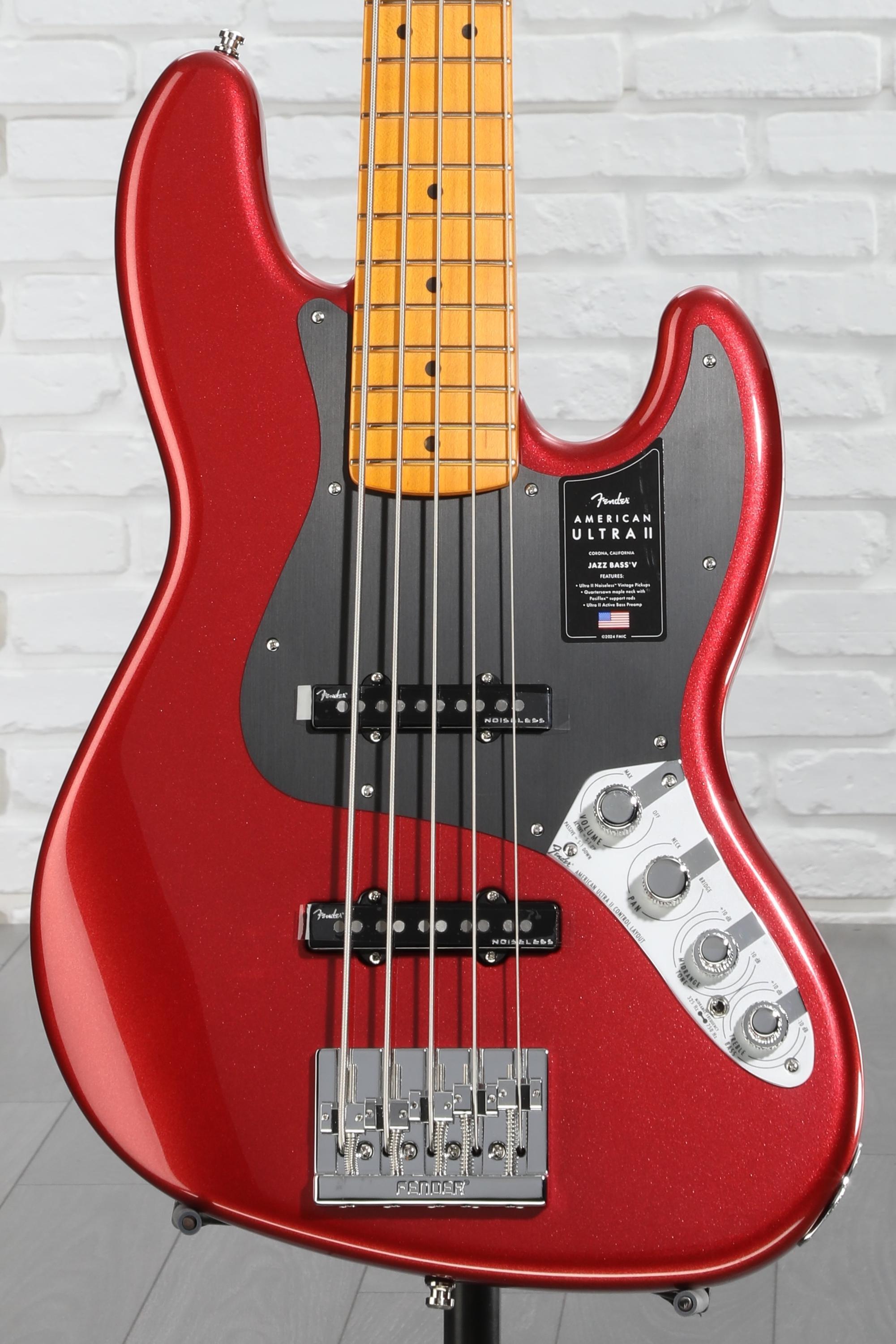Fender American Ultra II Jazz Bass V - Sinister Red, Maple