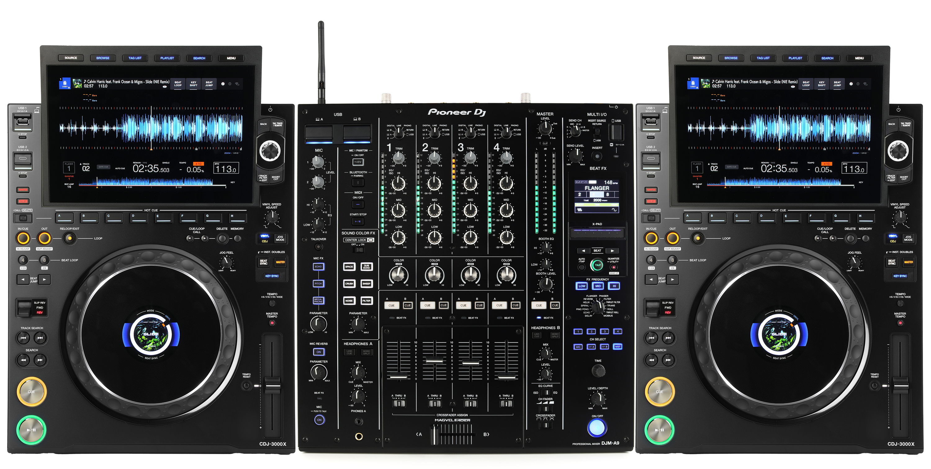 Denon CDJ Mixer セット AlphaTheta DJM-A9 4-channel DJ Mixer with CDJ-3000X