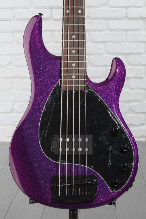 Sterling By Music Man StingRay RAY35 5-string Bass Guitar - Purple Sparkle