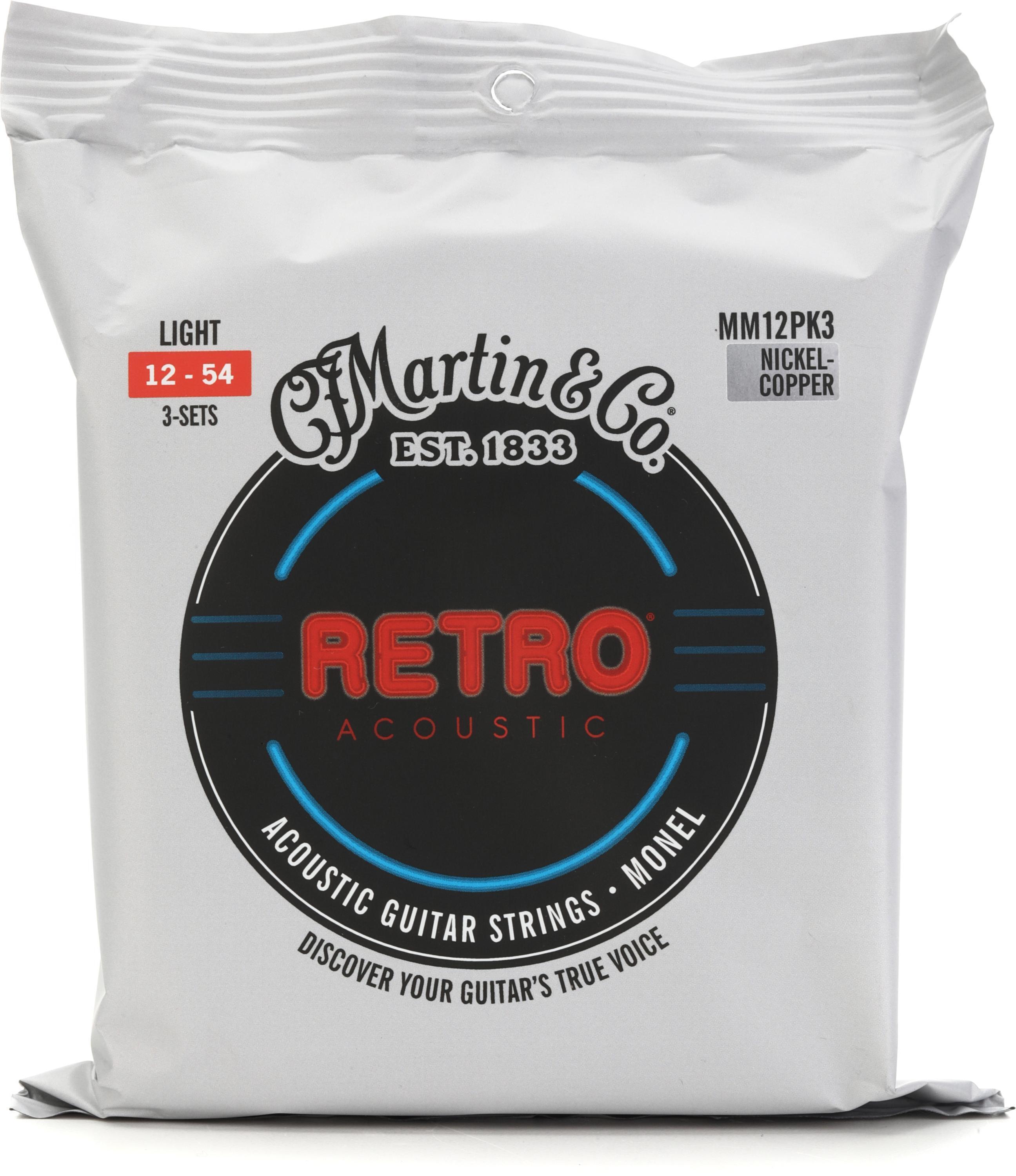 Photo of Martin MM12 Retro Acoustic Monel Guitar Strings - .012-.054 Light (3-pack)