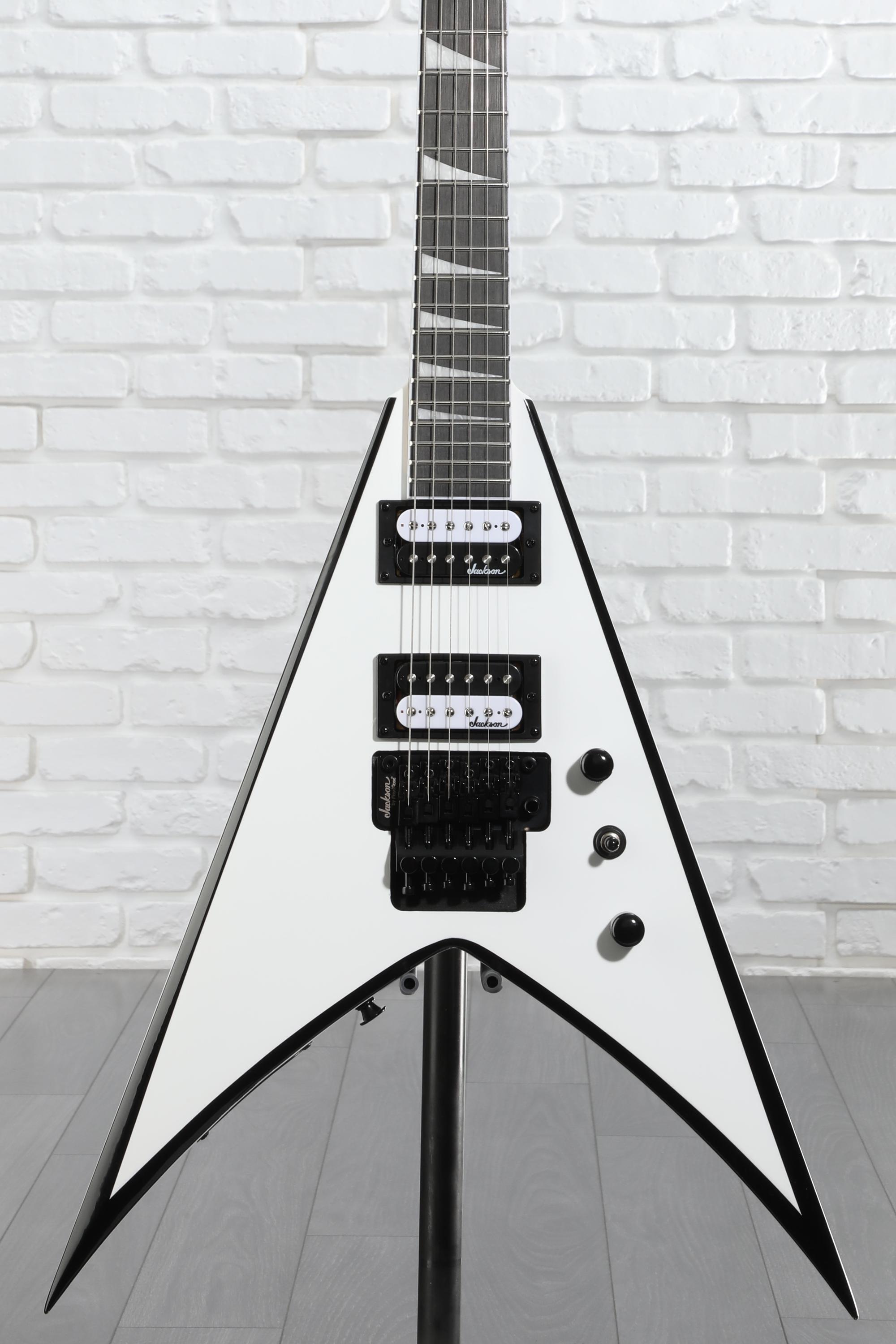 Jackson JS Series King V JS32 - White with Black Bevels | Sweetwater