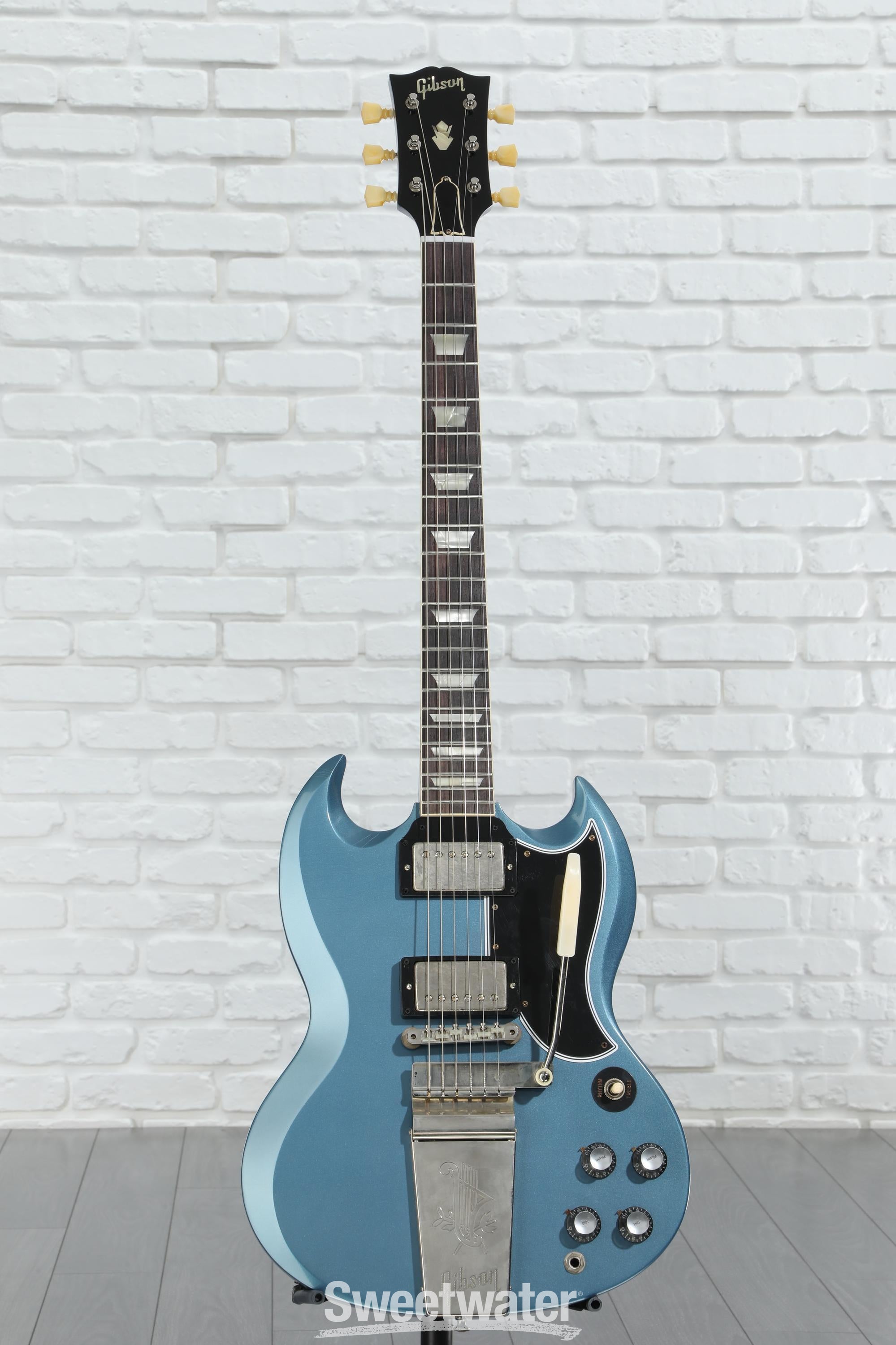 Gibson Custom 1964 SG Standard Reissue with Maestro Vibrola Electric Guitar - Murphy Lab Ultra Light Aged Pelham Blue