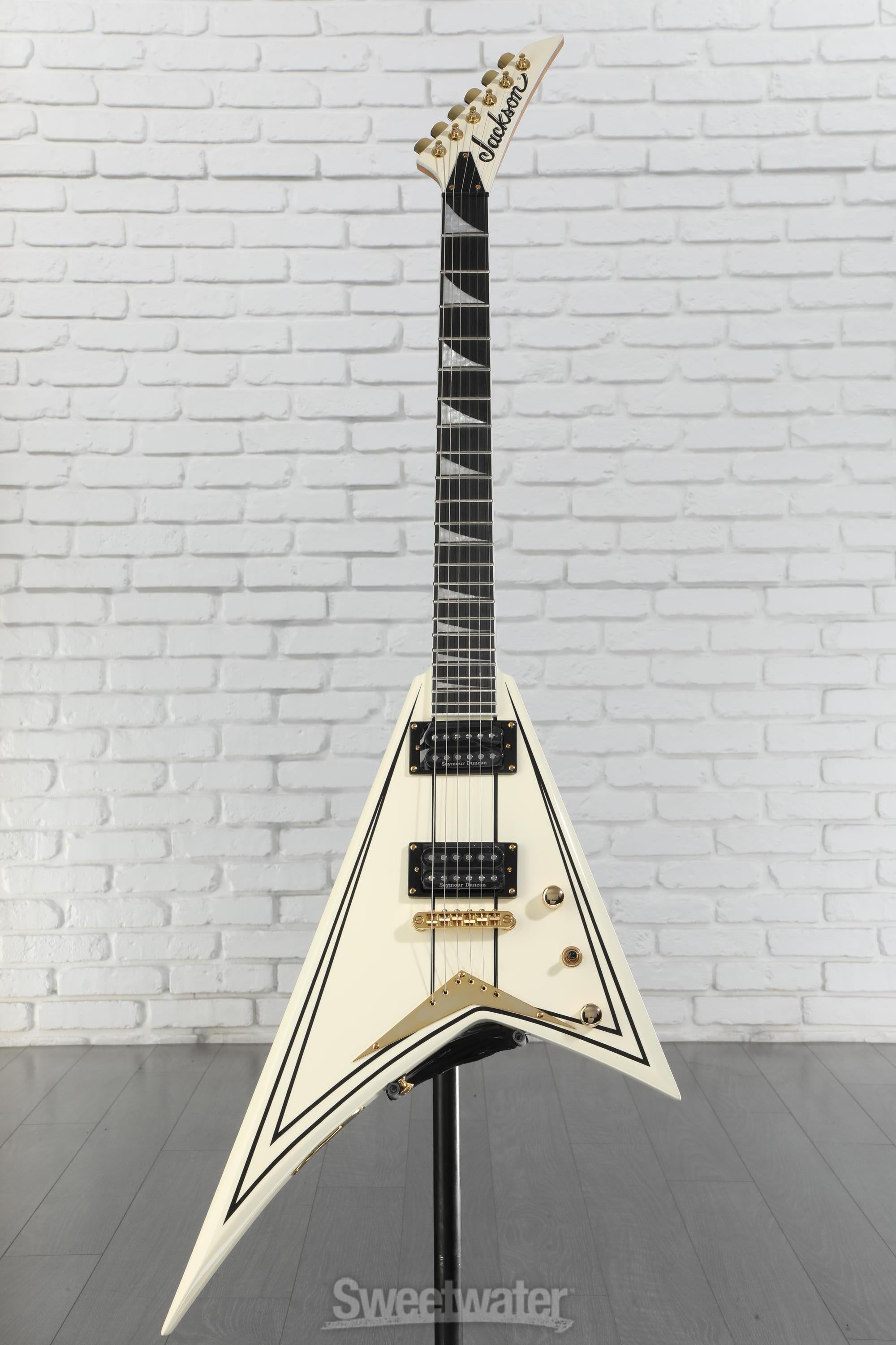 Jackson proシリーズ　RRT-3 アイボリー　ランディV Jackson Pro Series Rhoads RRT3 - Ivory with Black Pinstripes