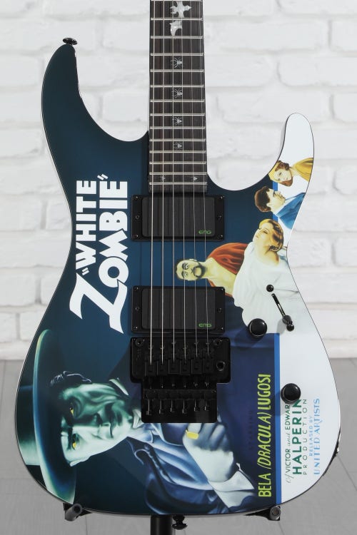 ESP LTD Kirk Hammett Signature KH-WZ White Zombie Electric Guitar - Black with Graphic