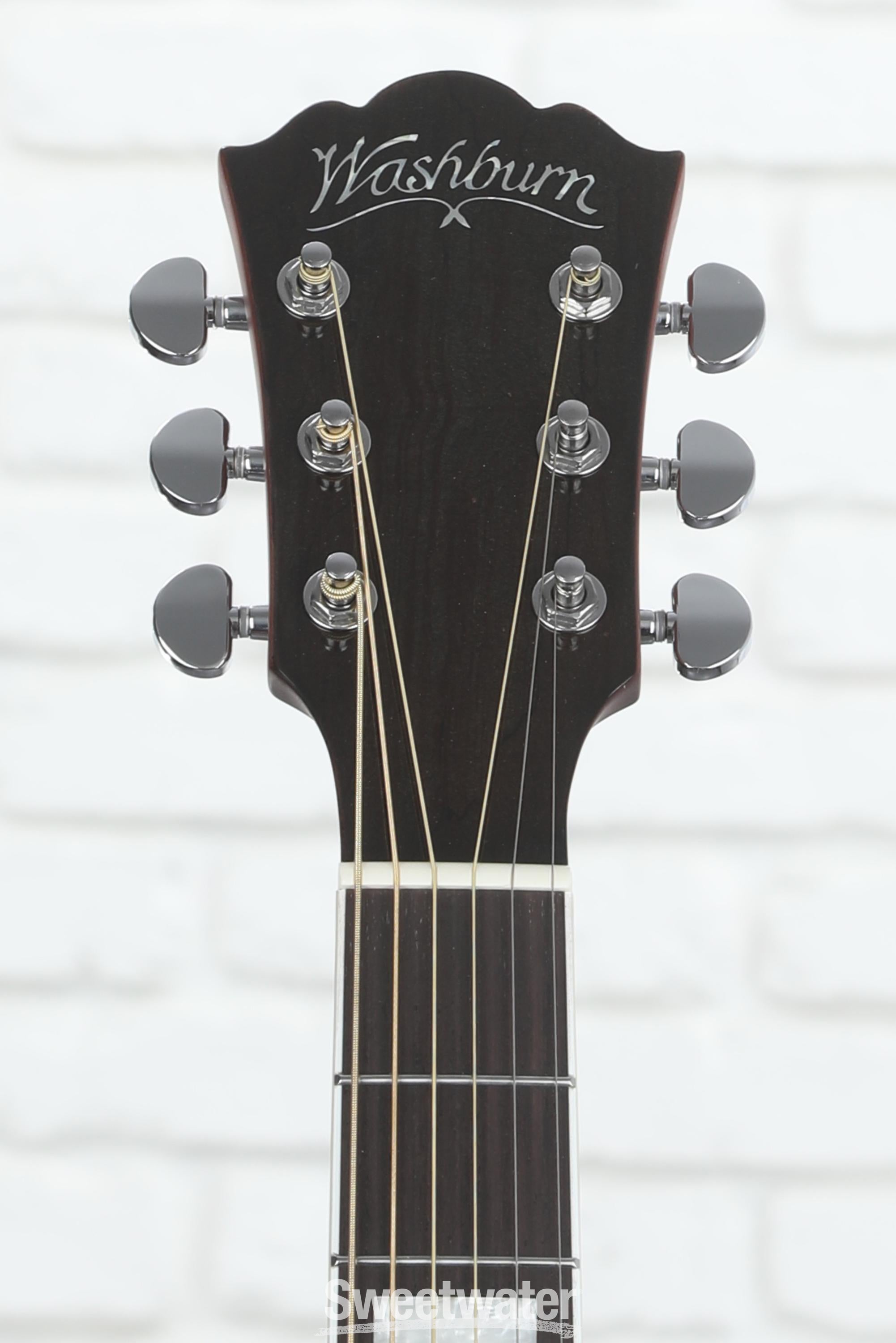 Washburn Deep Forest Spalted Maple Acoustic-electric Guitar - Black Fade, Sweetwater Exclusive