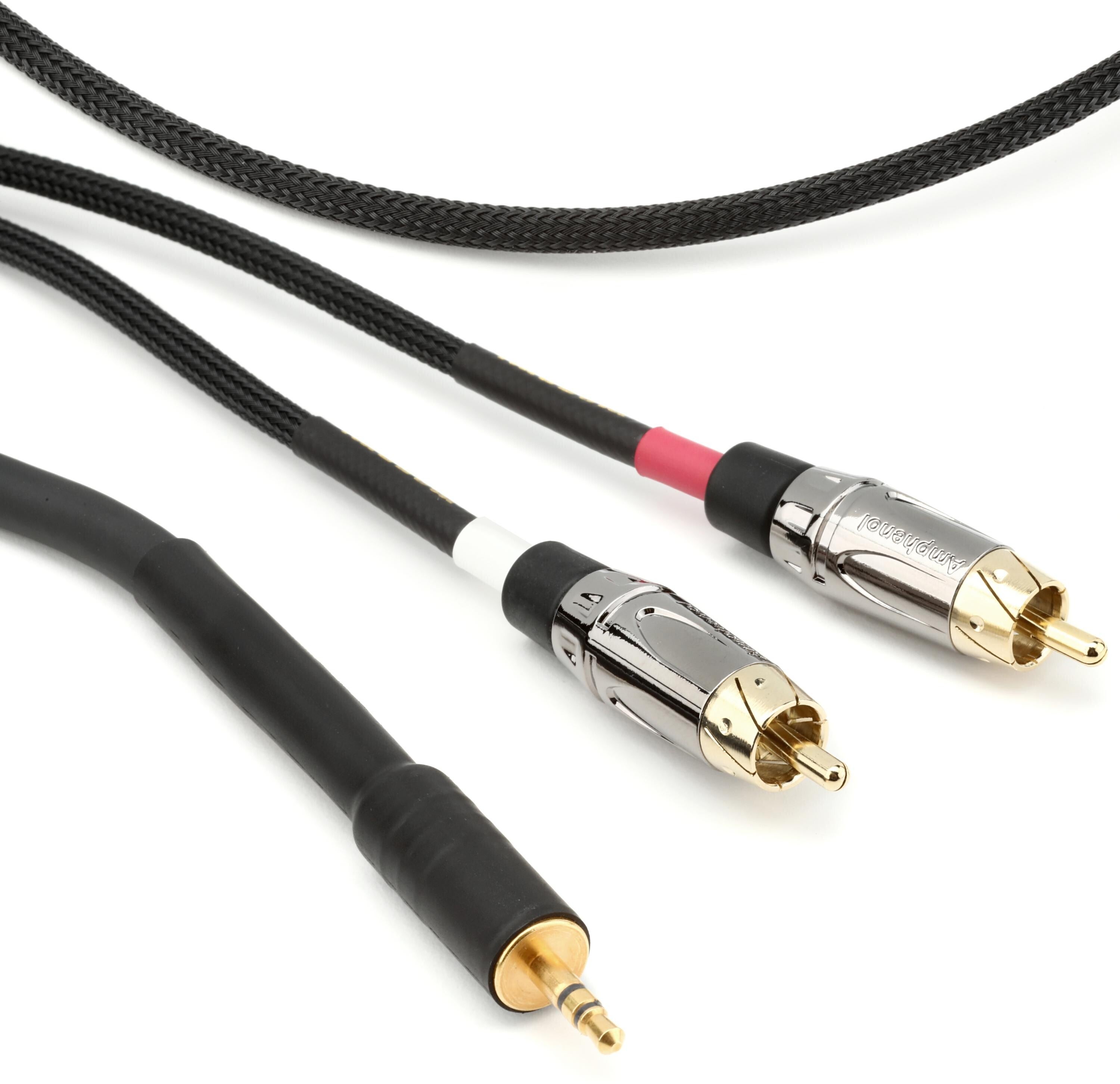 Photo of Mogami Gold 3.5 2 RCA 15 Accessory Cable - 3.5mm TRS Male to Dual RCA Male Left/Right - 15 foot
