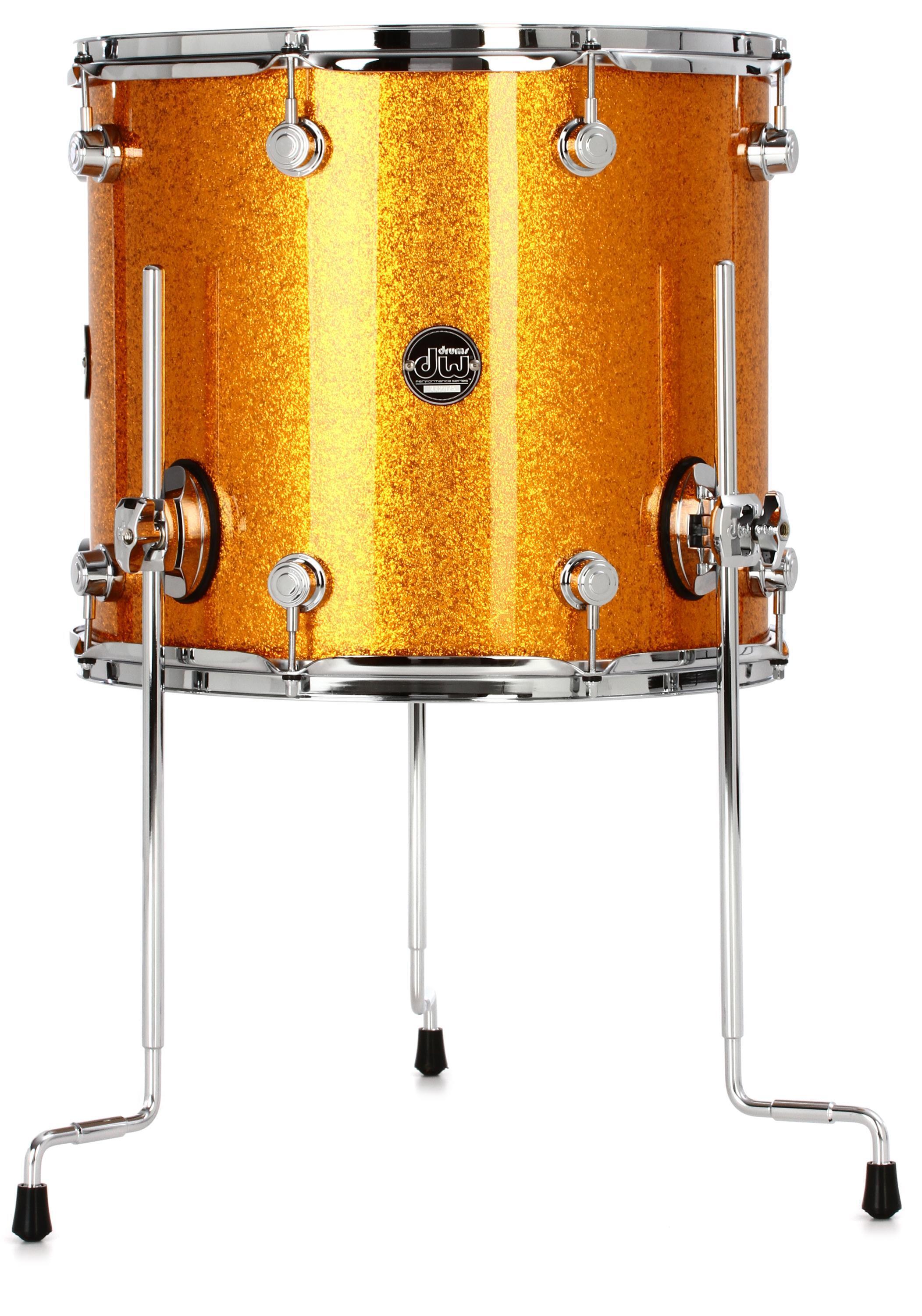 DW Performance Series Floor Tom 14 x 16 inch Gold Sparkle FinishPly
