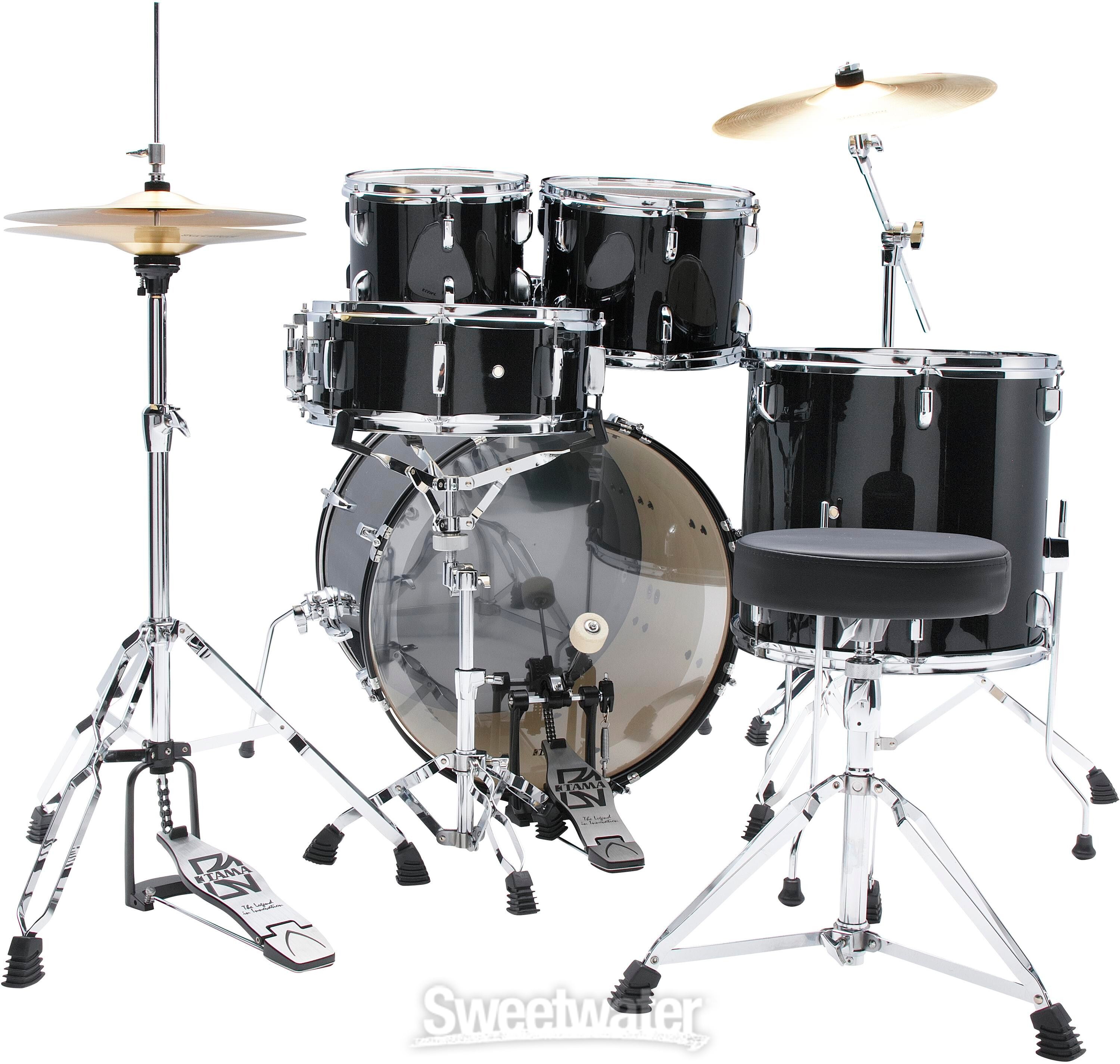 Stagestar 5-piece Complete Drum Set - Black Night Sparkle - Sweetwater
