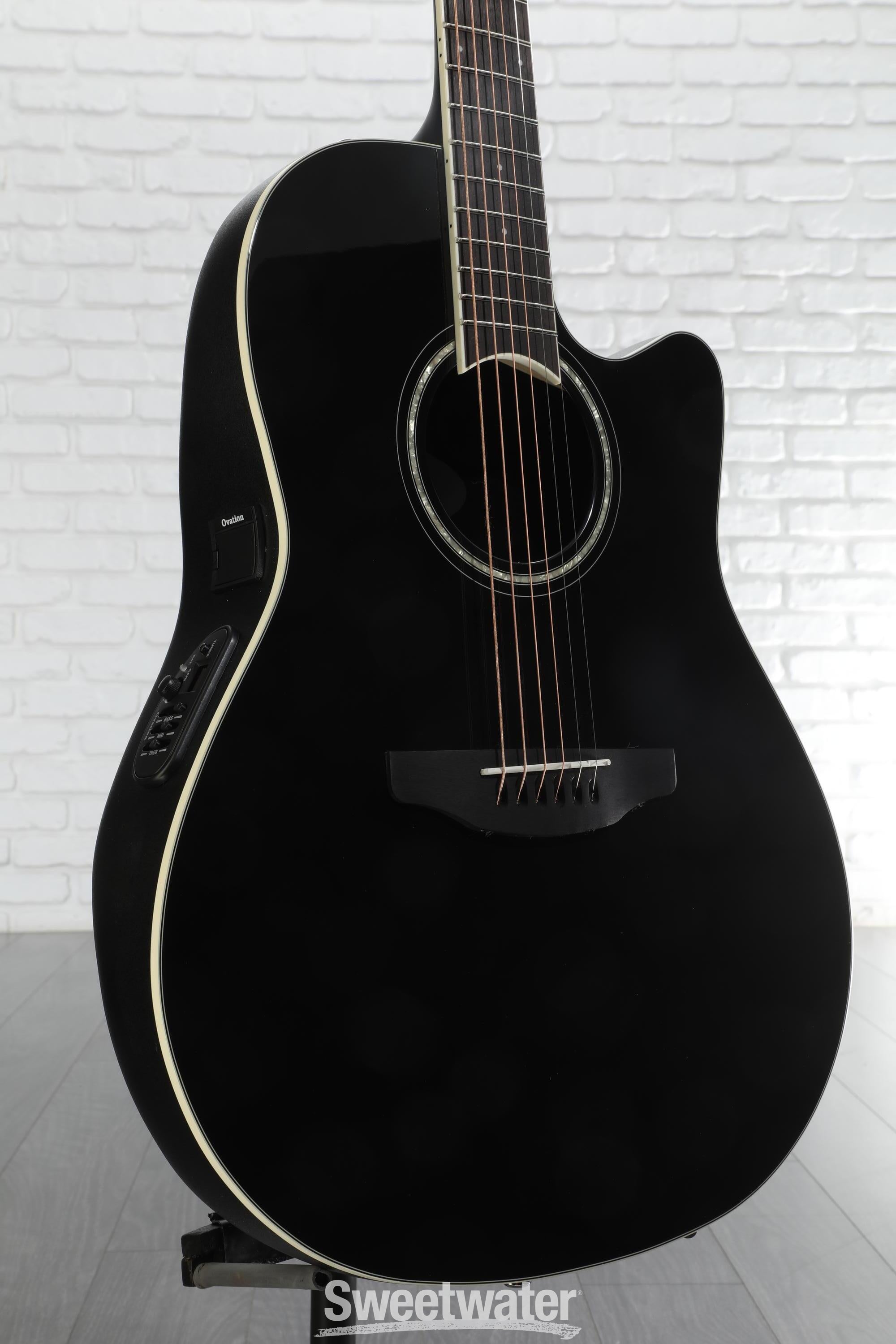 ギター Ovation Celebrity CS24-5 Ovation CS24-5-G Celebrity Standard - black Folk guitar