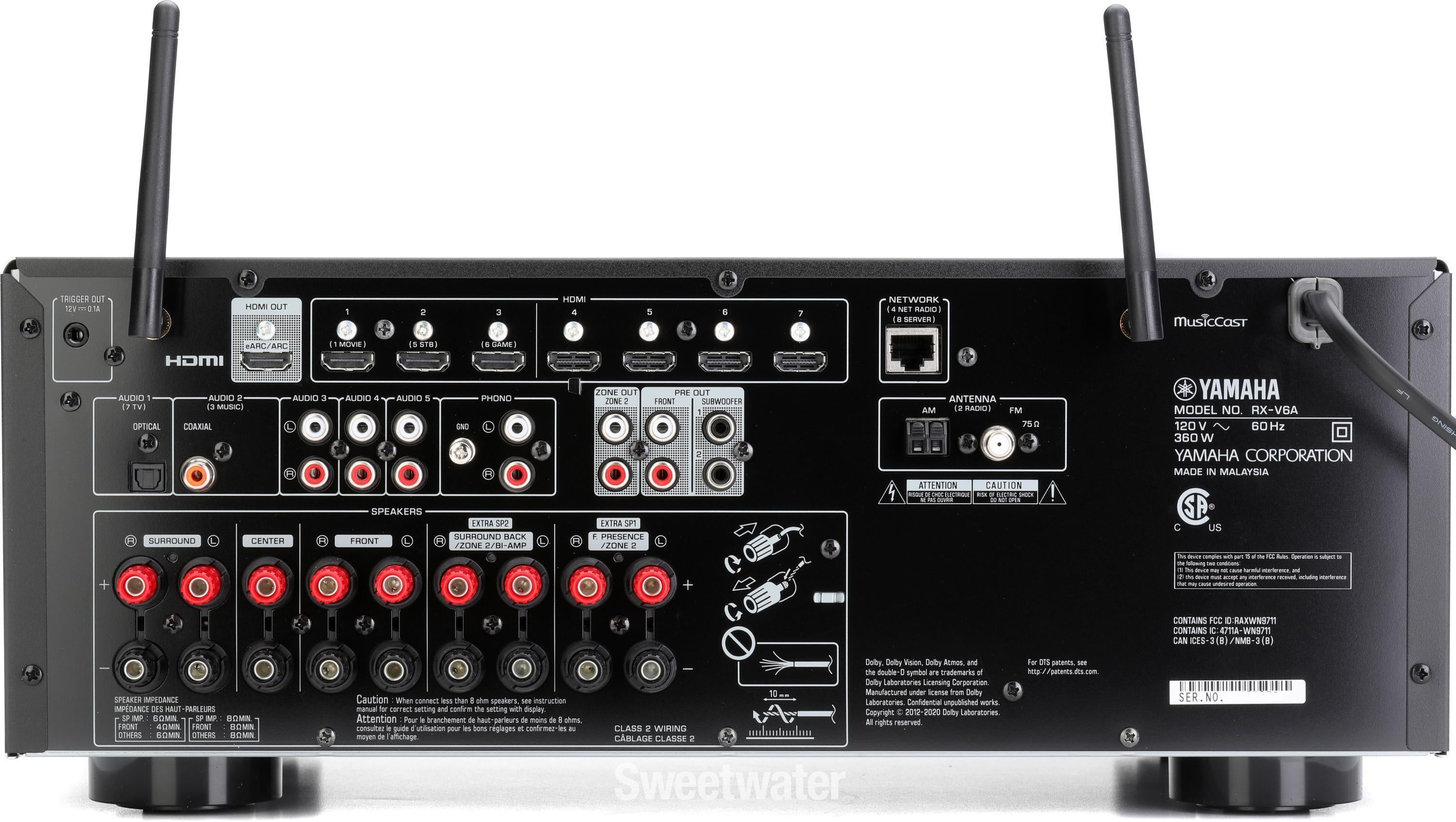 Yamaha RX-V6A 7.2-channel Network A/V Receiver - Black | Sweetwater