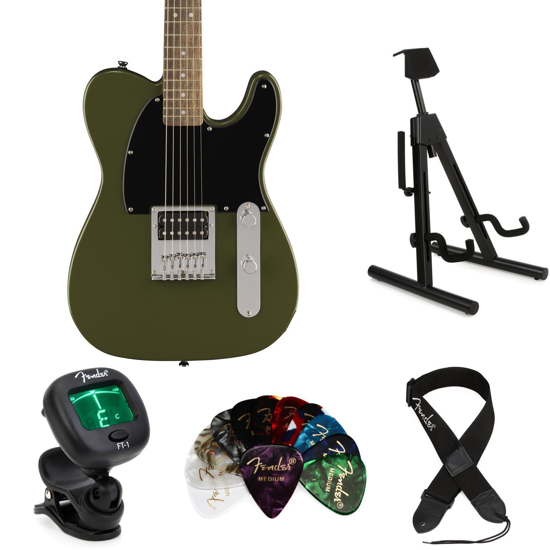 Squier Sonic Esquire Electric Guitar Essentials Bundle - Olive