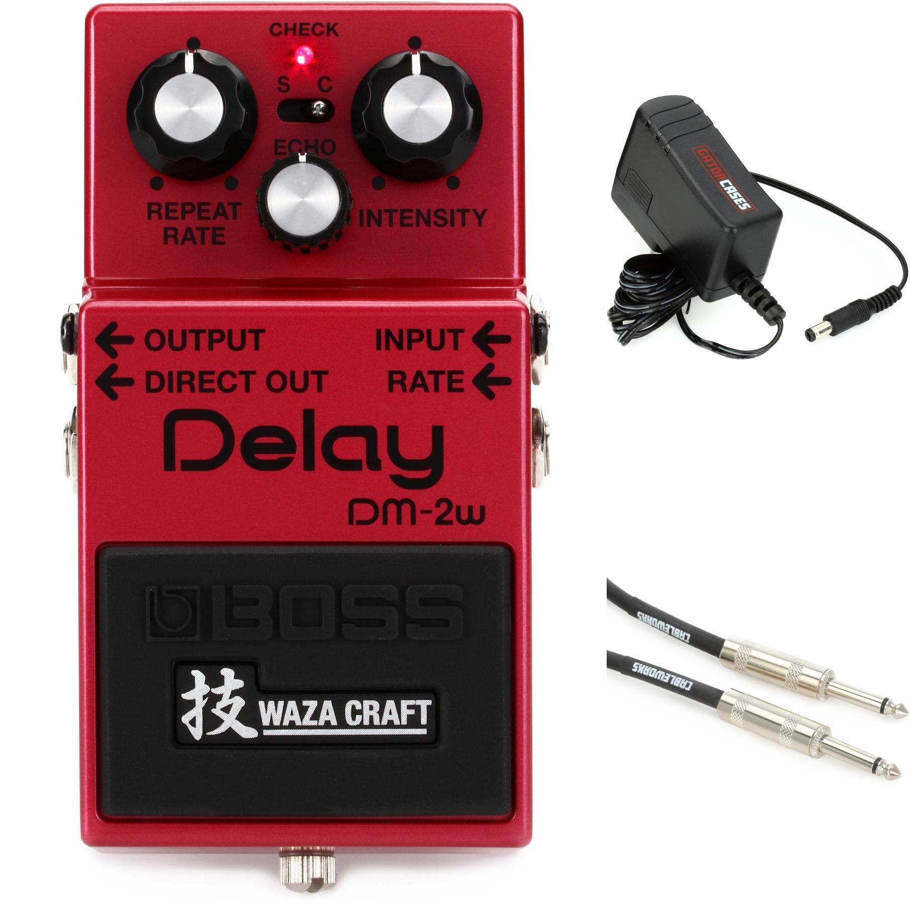 Boss DM-2W Waza Craft Delay Pedal with Power Supply and Cable