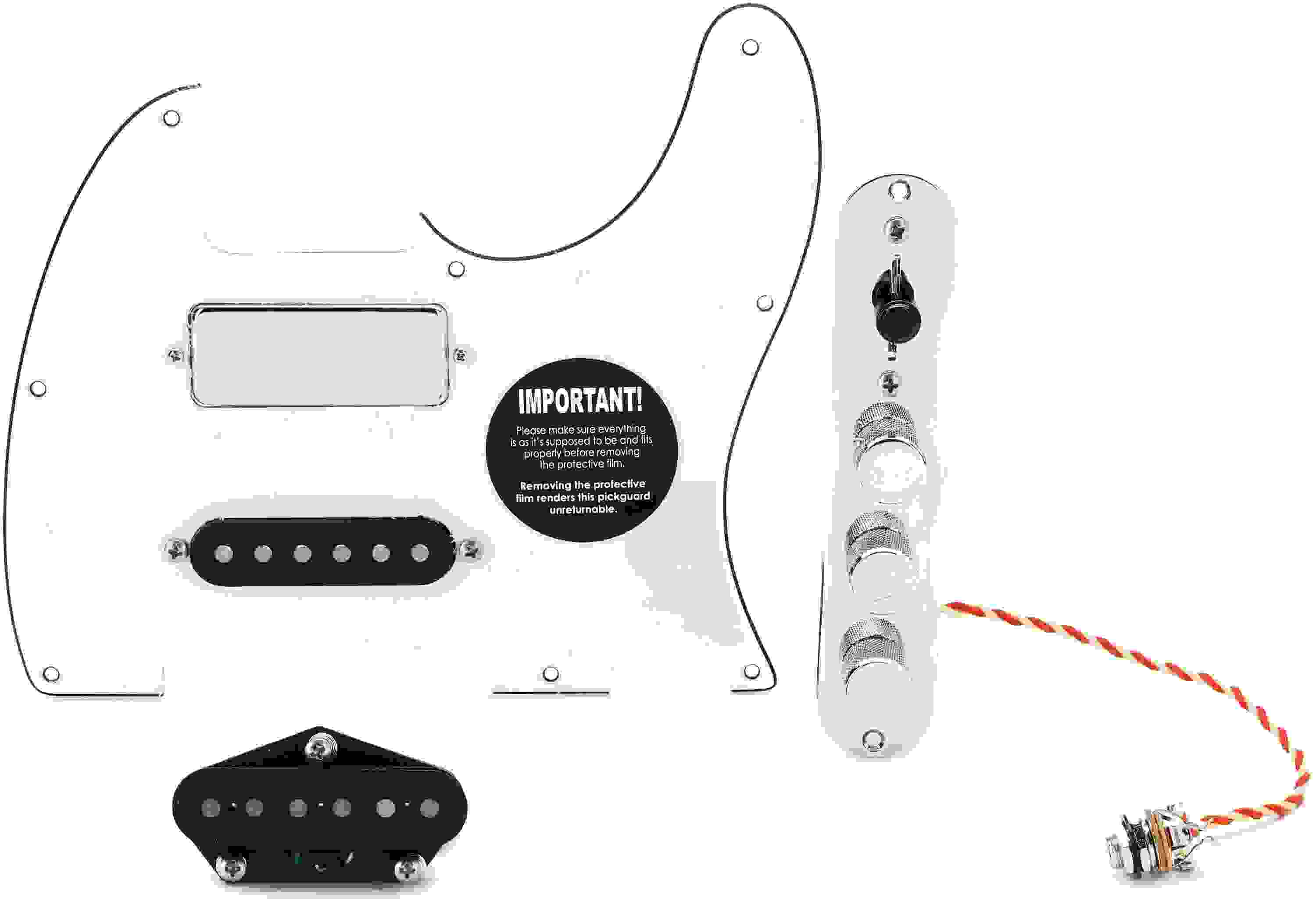 920D Custom Mason Style Loaded Nashville Telecaster Pickguard - Parchment