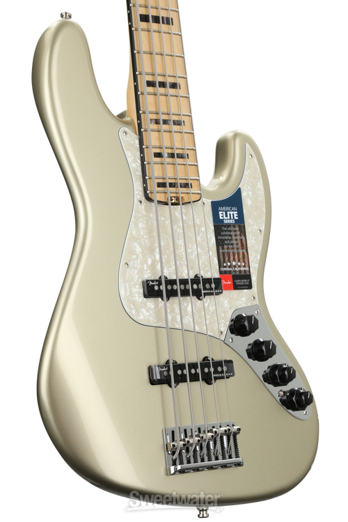 ベース fender elite jazz bass v champagne Fender American Elite Jazz Bass V - Champagne w/ Maple