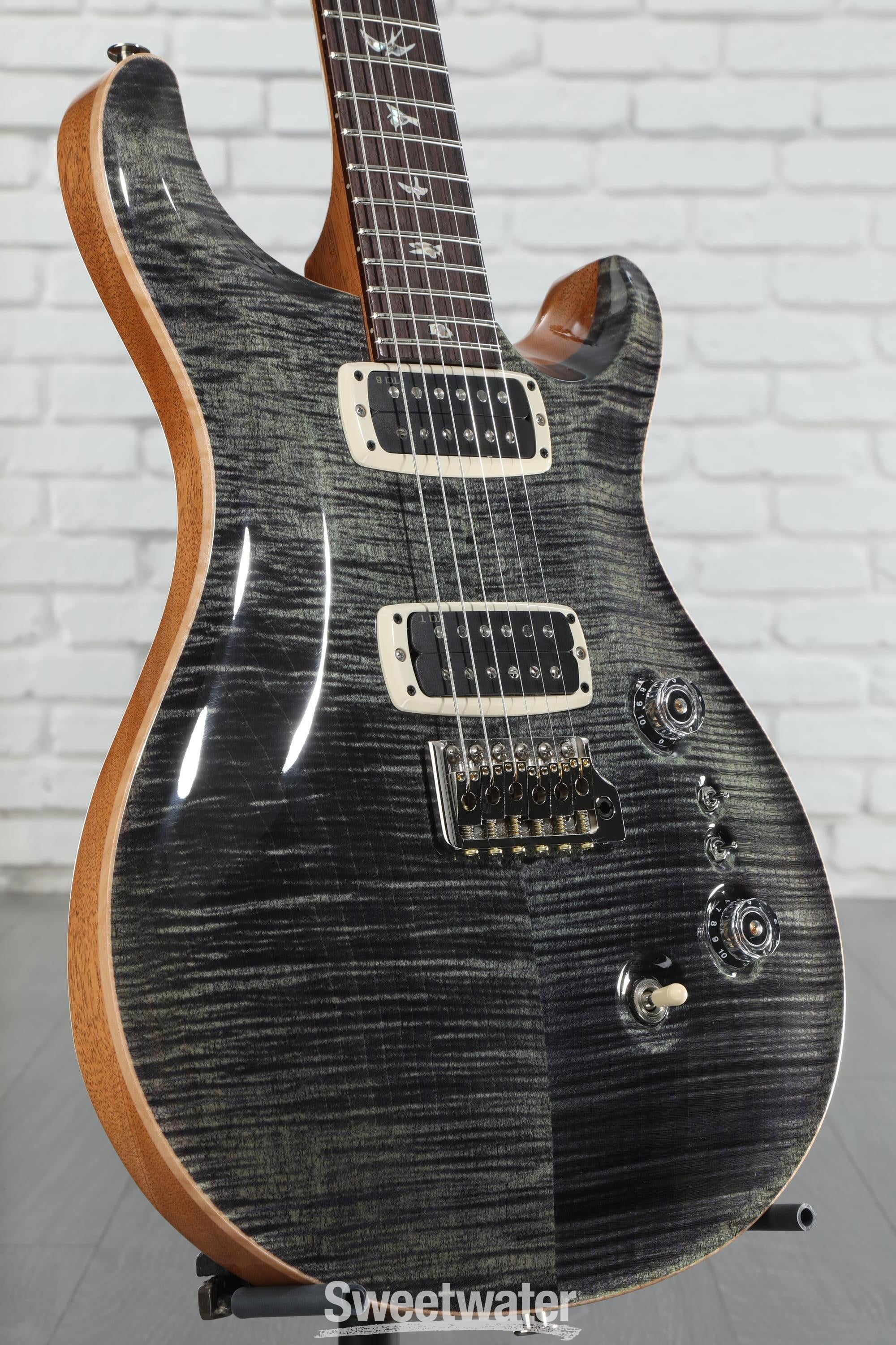 ギター PRS SE Custom 24 Gray Black PRS SE Custom 24 Quilted Carved Top With Ebony Fingerboard