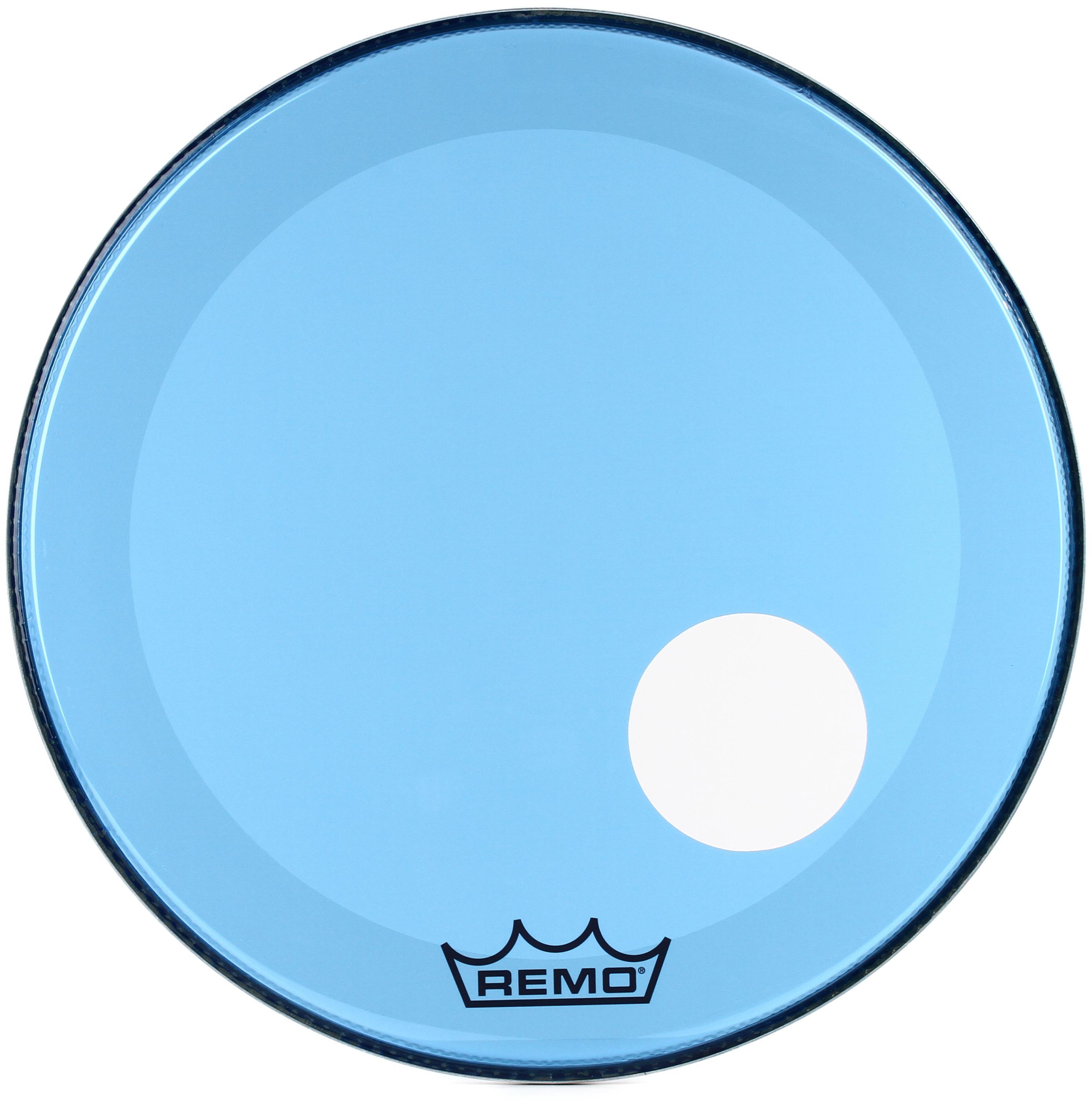 Remo Powerstroke P3 Colortone Blue Bass Drumhead - 22 inch - with