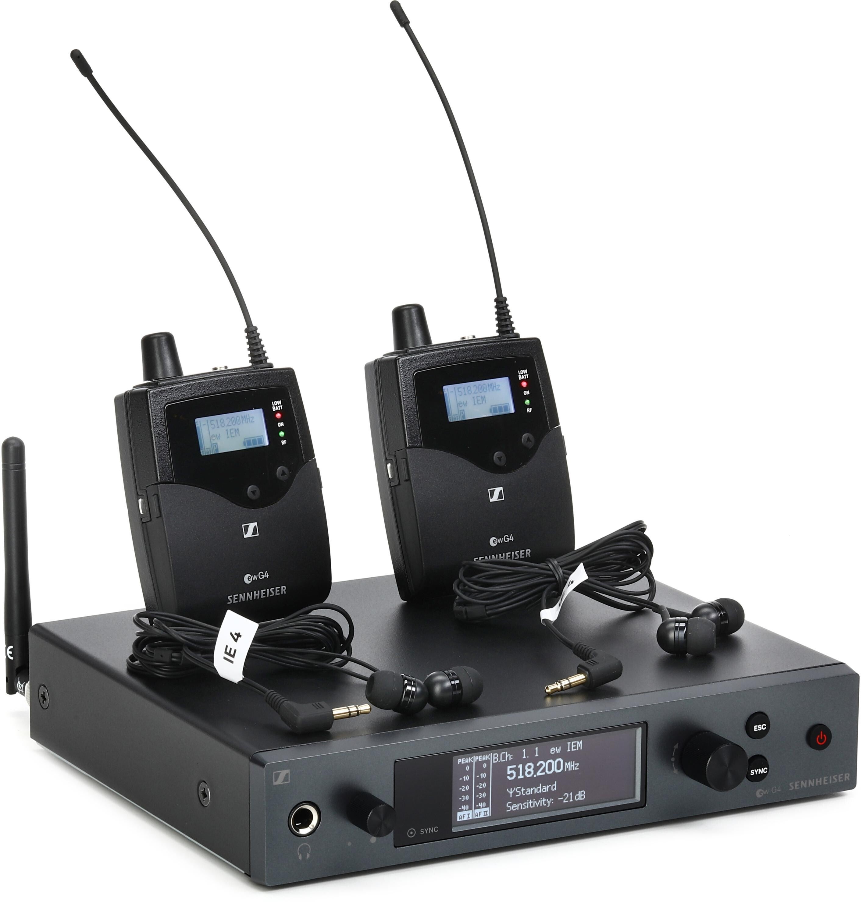 Sennheiser EW IEM G4-TWIN Wireless In-Ear Monitoring System A Band  Sweetwater