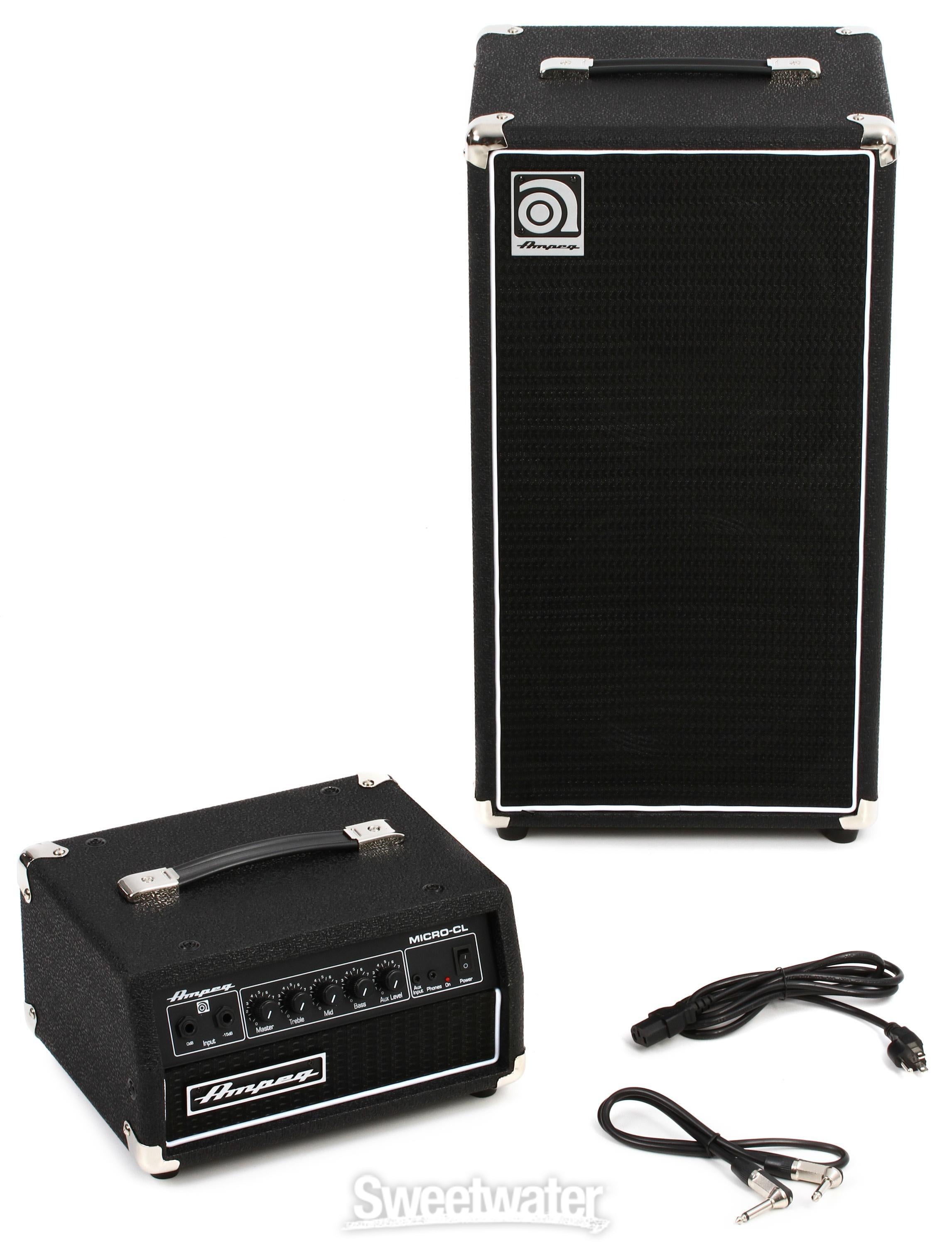 販売安心YS364 正常動作品 AMPEG ヘッドアンプ MICRO-CL キャビネット MC-210E セット アンペグ ベースアンプ Micro CL Stack / コード付 λ ヘッドアンプ