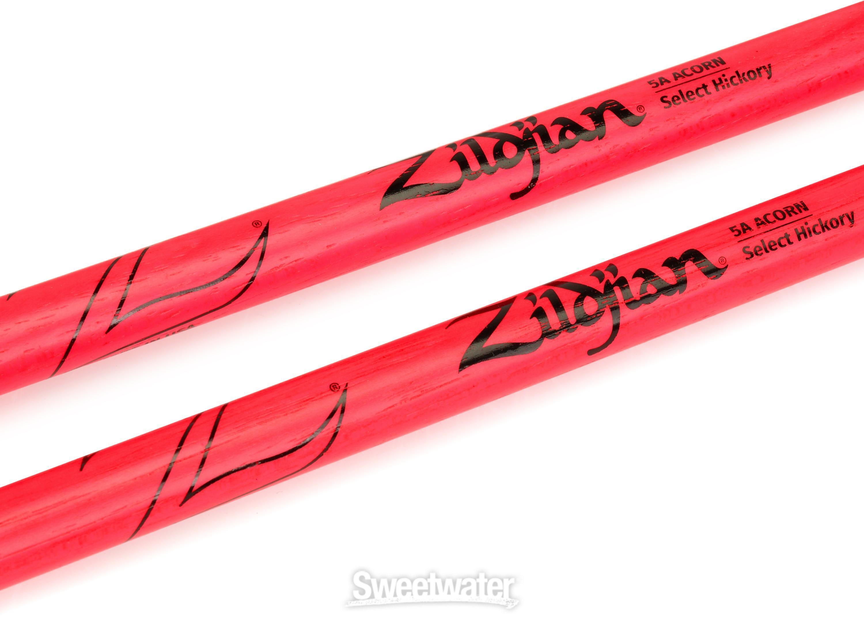 Zildjian Acorn Drumsticks - 5A - Neon Pink | Sweetwater
