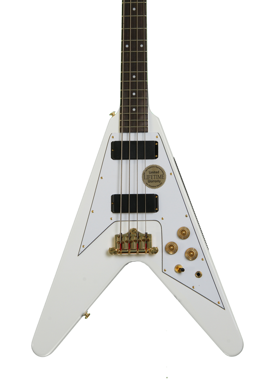 エピフォン フライングV ベース ホワイト Epiphone Korina Flying V Bass LTD - Alpine White | Sweetwater